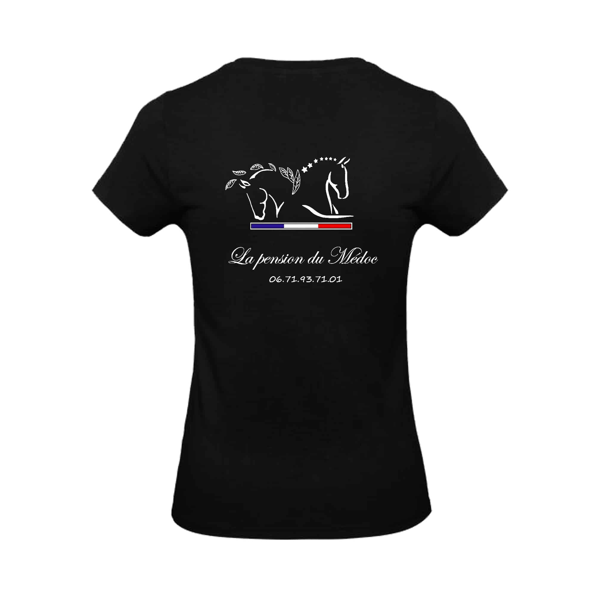 T-SHIRT (femme) - La Pension du Médoc - Noir - BC04T – Image 3