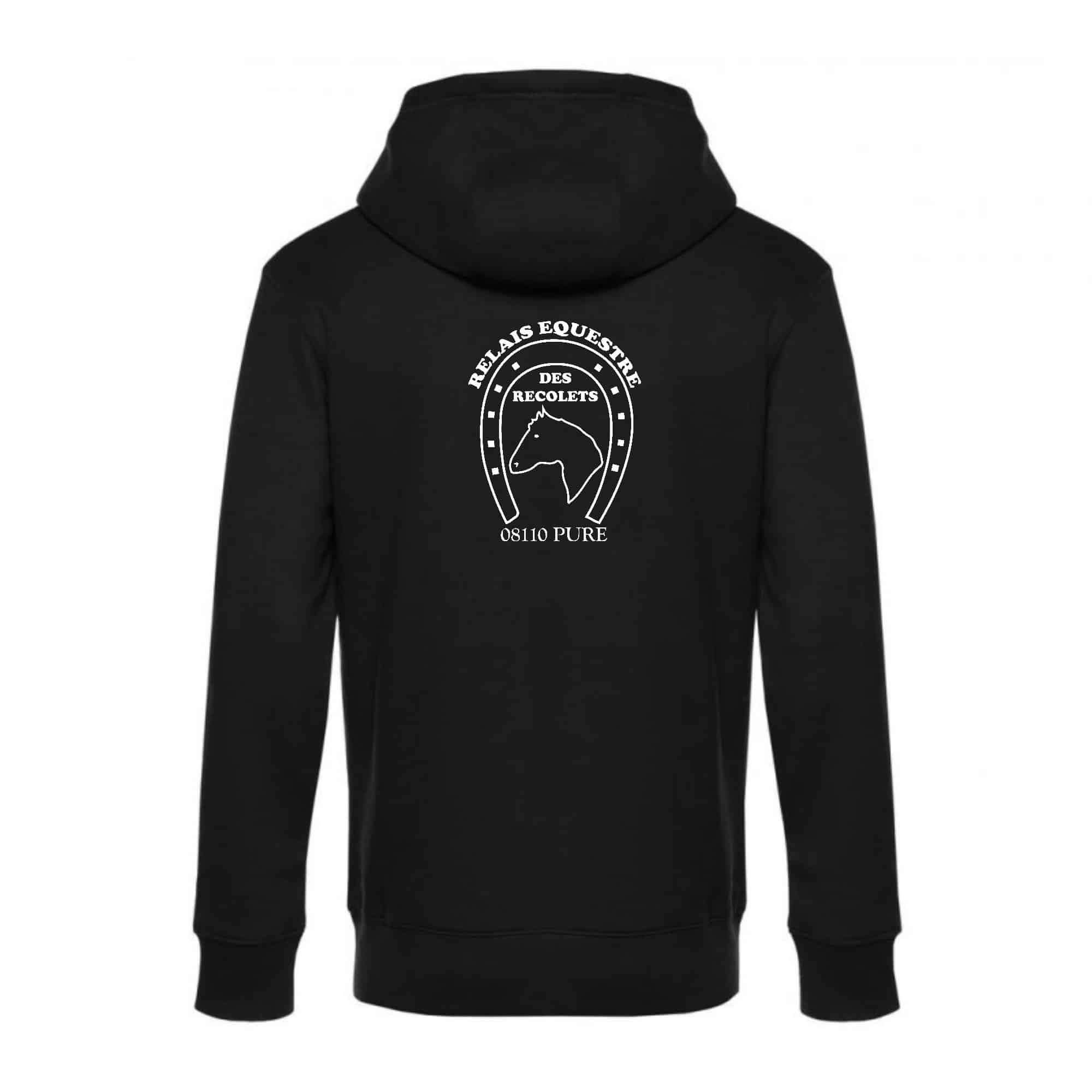 SWEAT ZIPPÉ (Homme) - Relais Equestre des Recolets – Noir - BCU03K – Image 3