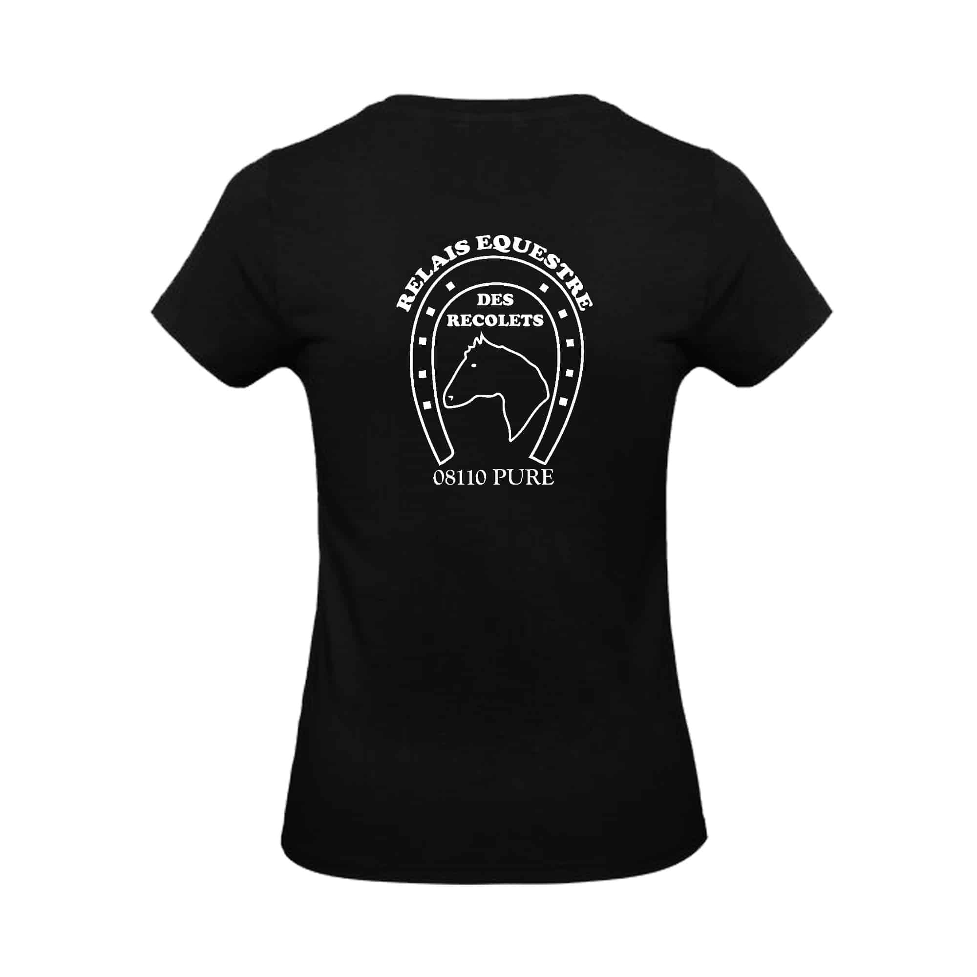 T-SHIRT (femme) - Relais Equestre des Recolets – Noir - BC04T – Image 3