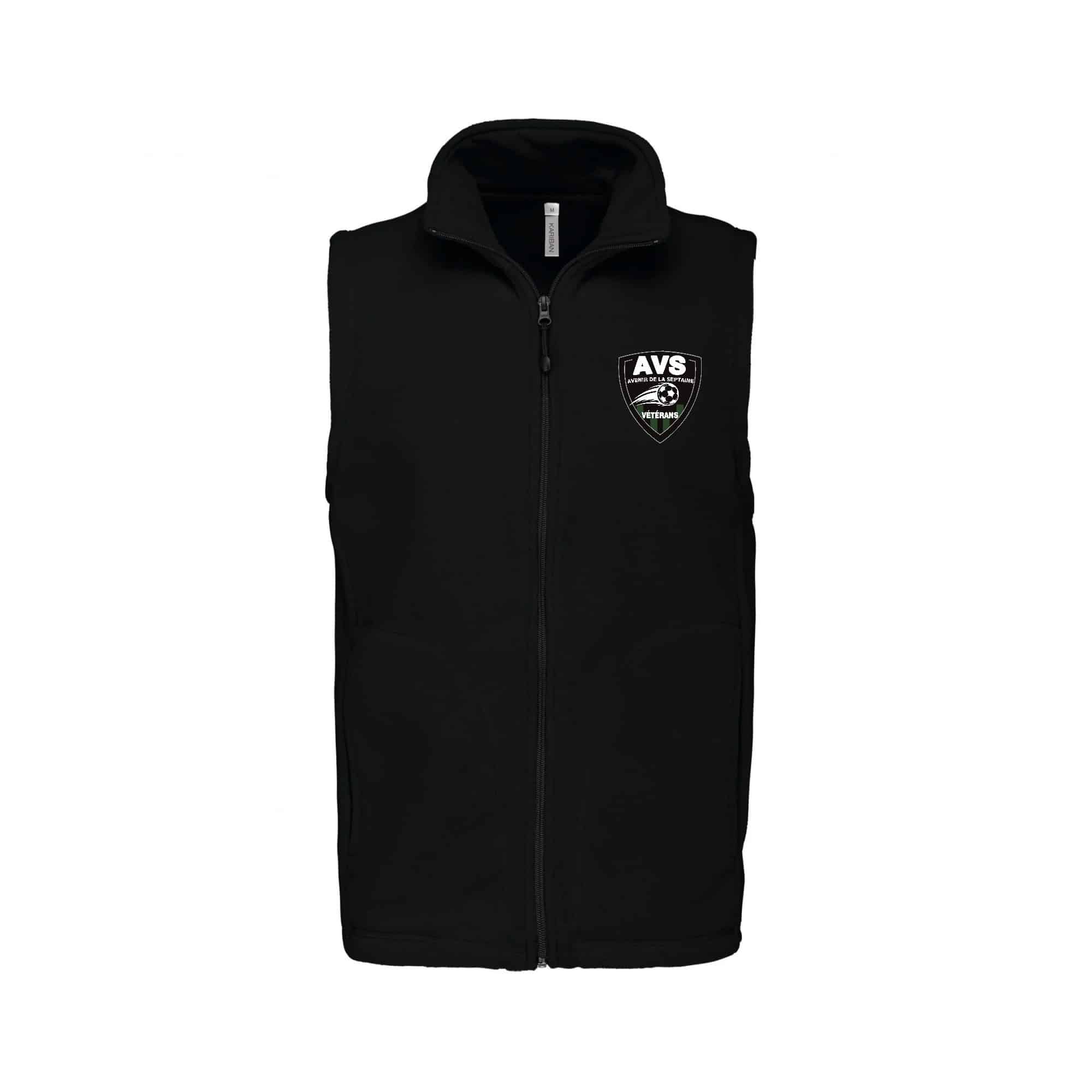 Veste micropolaire zippée sans manches (Homme) – Avenir de la septaine - Noir – K913