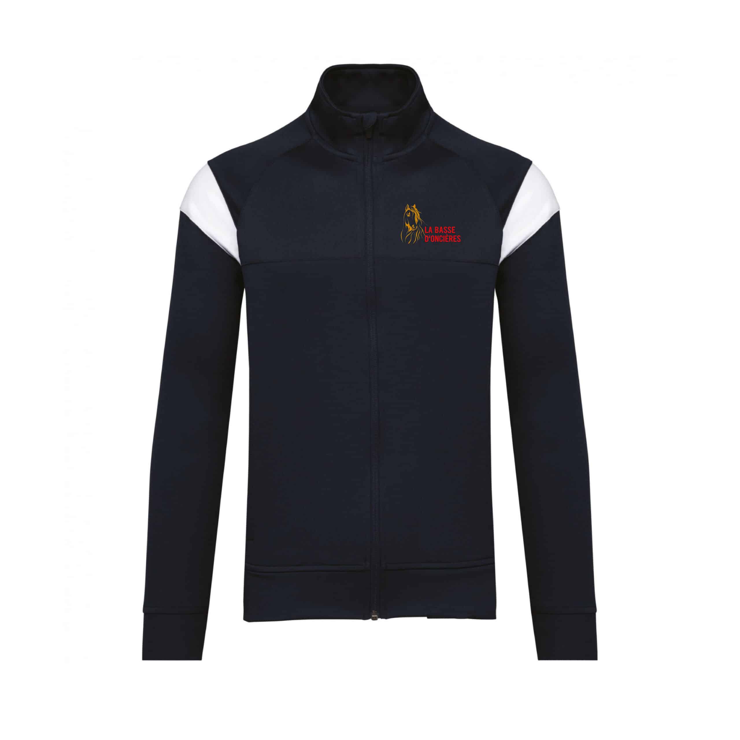 Veste de survêtement zippée (unisexe) - Écuries la Basse D'oncières - Noir - PA390