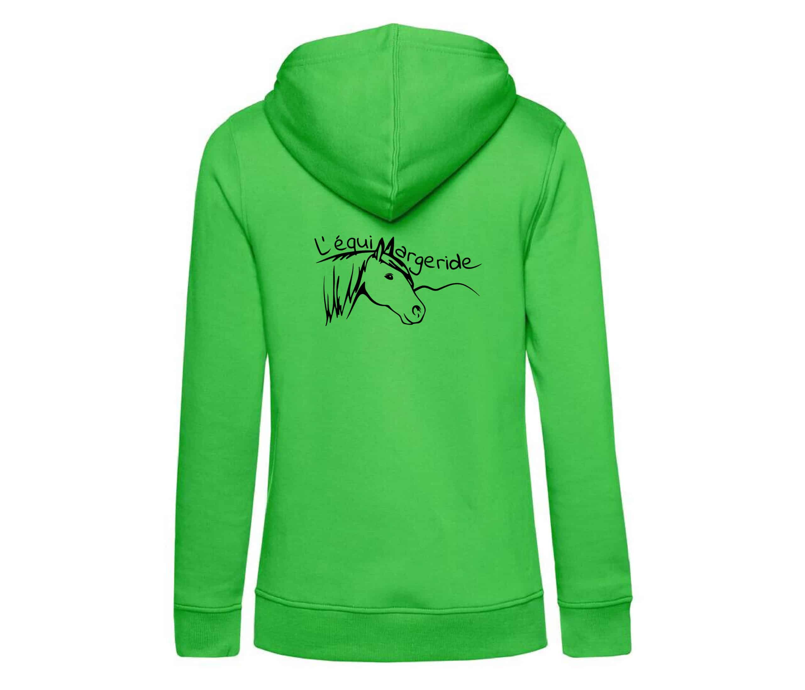 SWEAT A CAPUCHE (femme) – L’Equimargeride - Vert pomme - BCW34B – Image 3