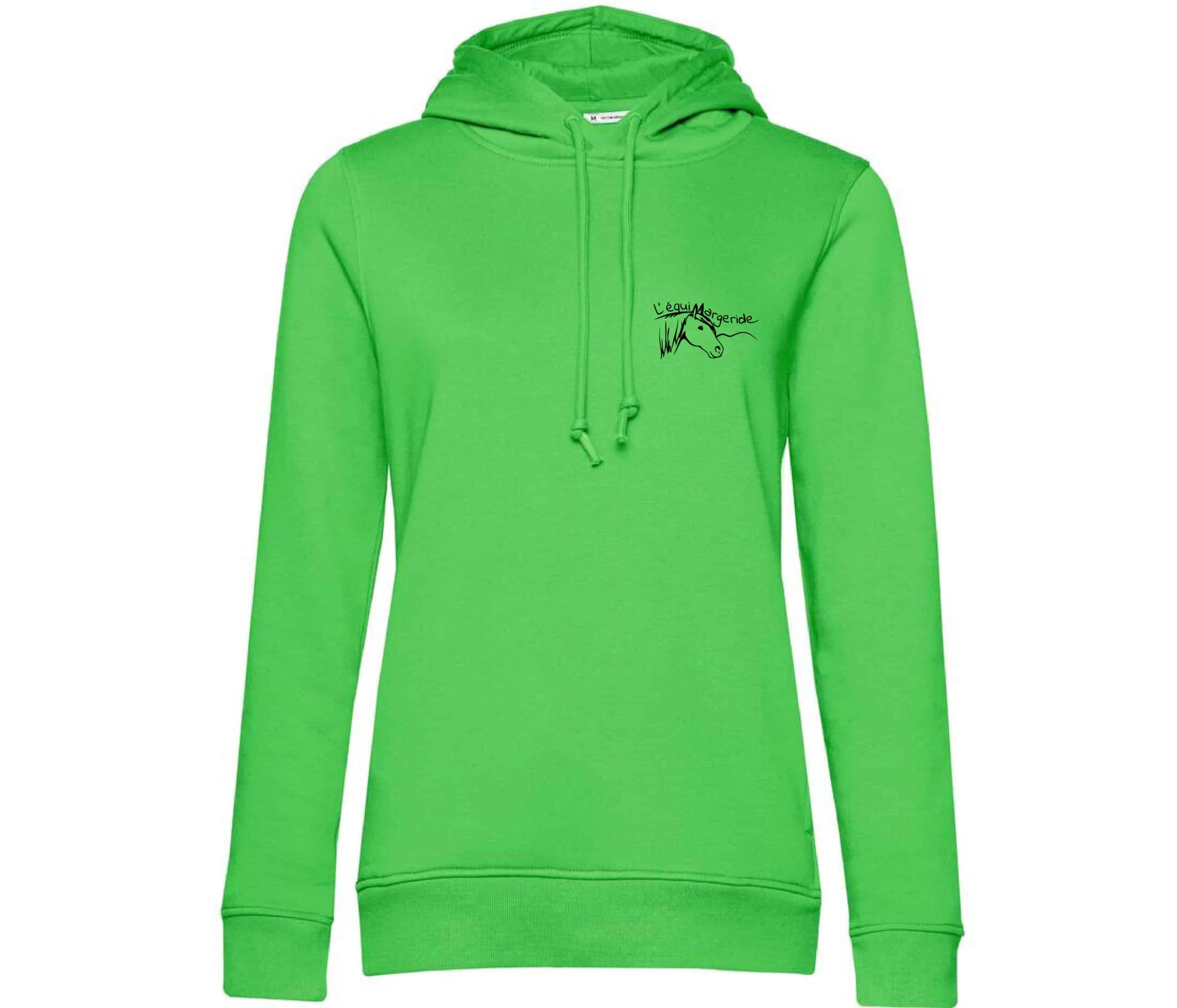 SWEAT A CAPUCHE (femme) – L’Equimargeride - Vert pomme - BCW34B