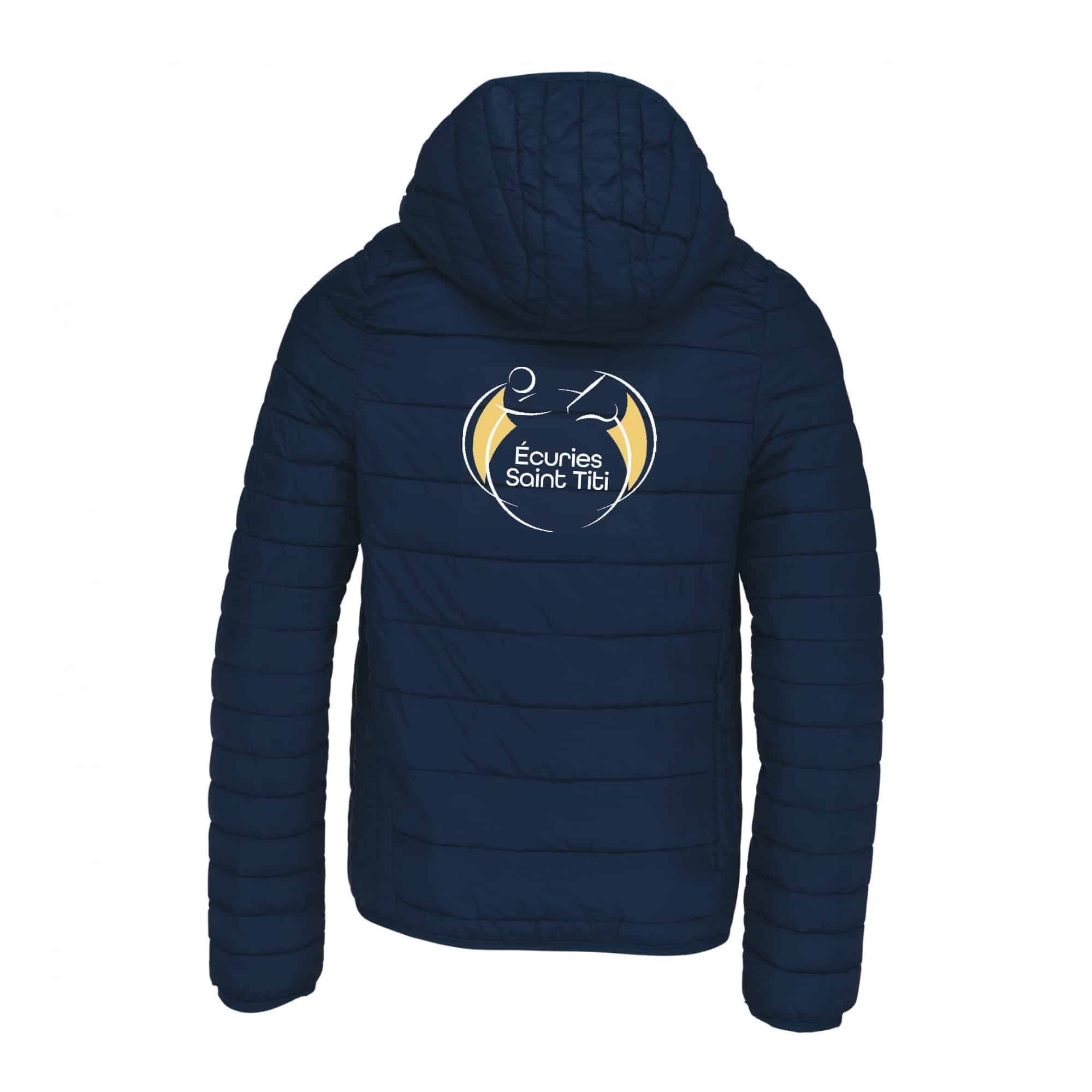 DOUDOUNE AVEC MANCHES ET CAPUCHE (enfant) - Écuries Saint Titi - Navy - K6112 – Image 3