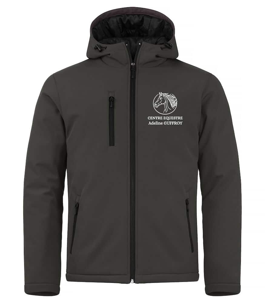 Softshell "PADDED" (homme) - CENTRE EQUESTRE ADELINE GUFFROY - Gris Anthracite - 020952