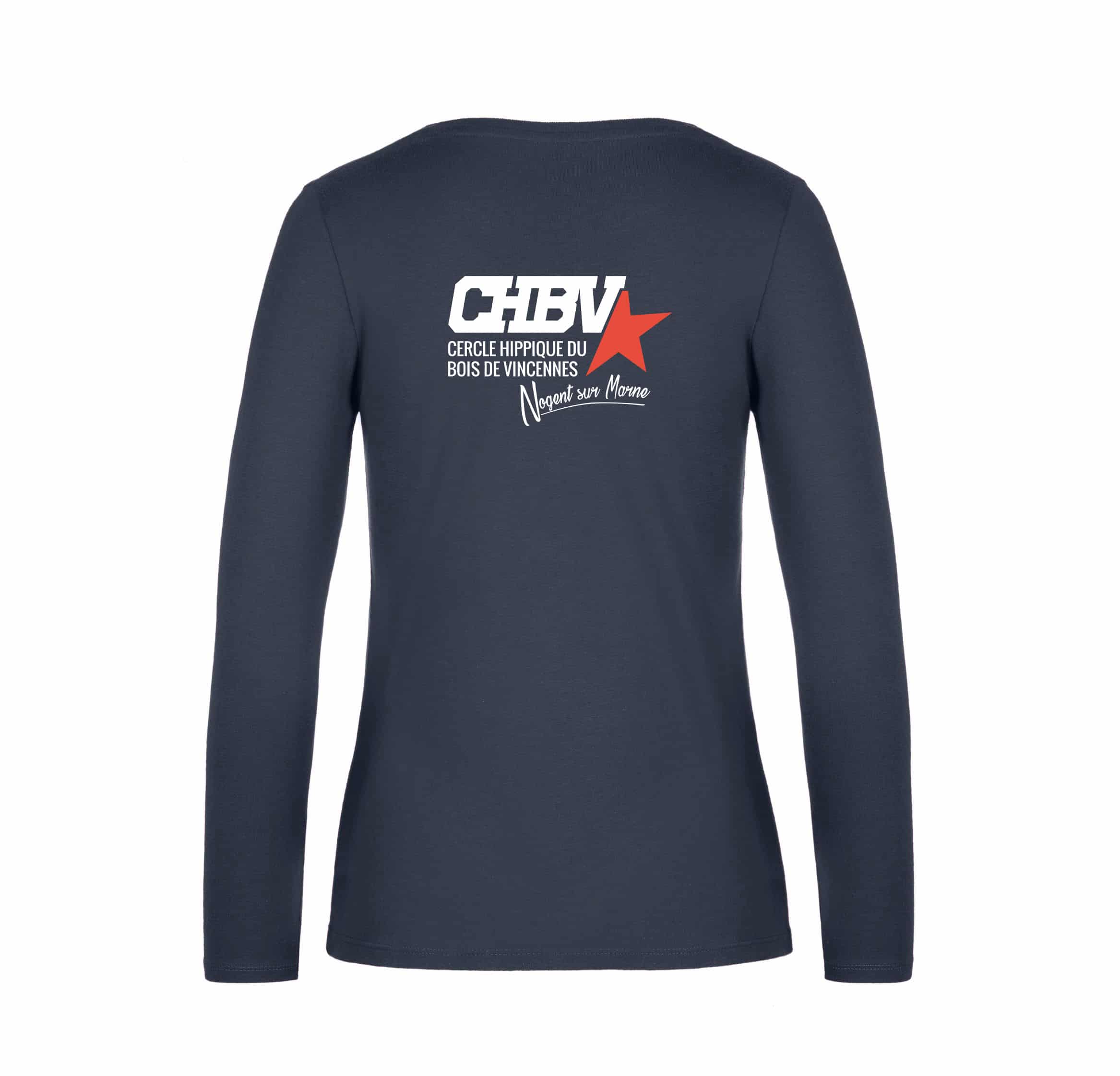 T-SHIRT manche longue (femme) - CHBV – Navy - BC08T – Image 2