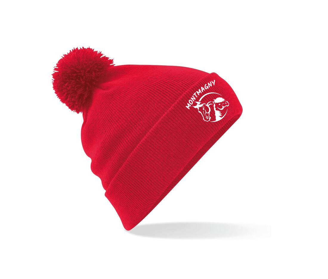 BONNET AVEC POMPOM - Centre Equestre de Montmagny - Rouge - BF426