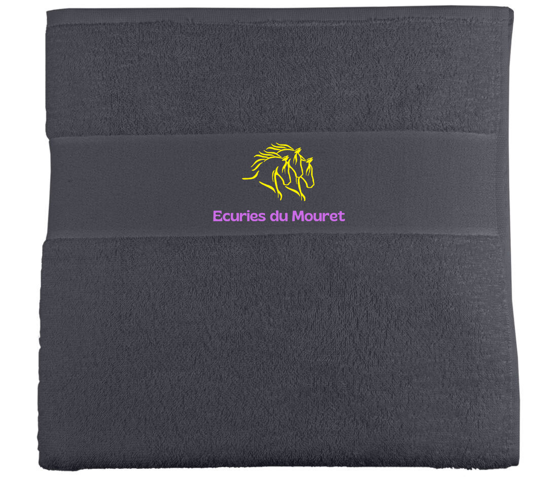Serviette éponge - Scea écuries du mouret - Gris Anthracite - k111
