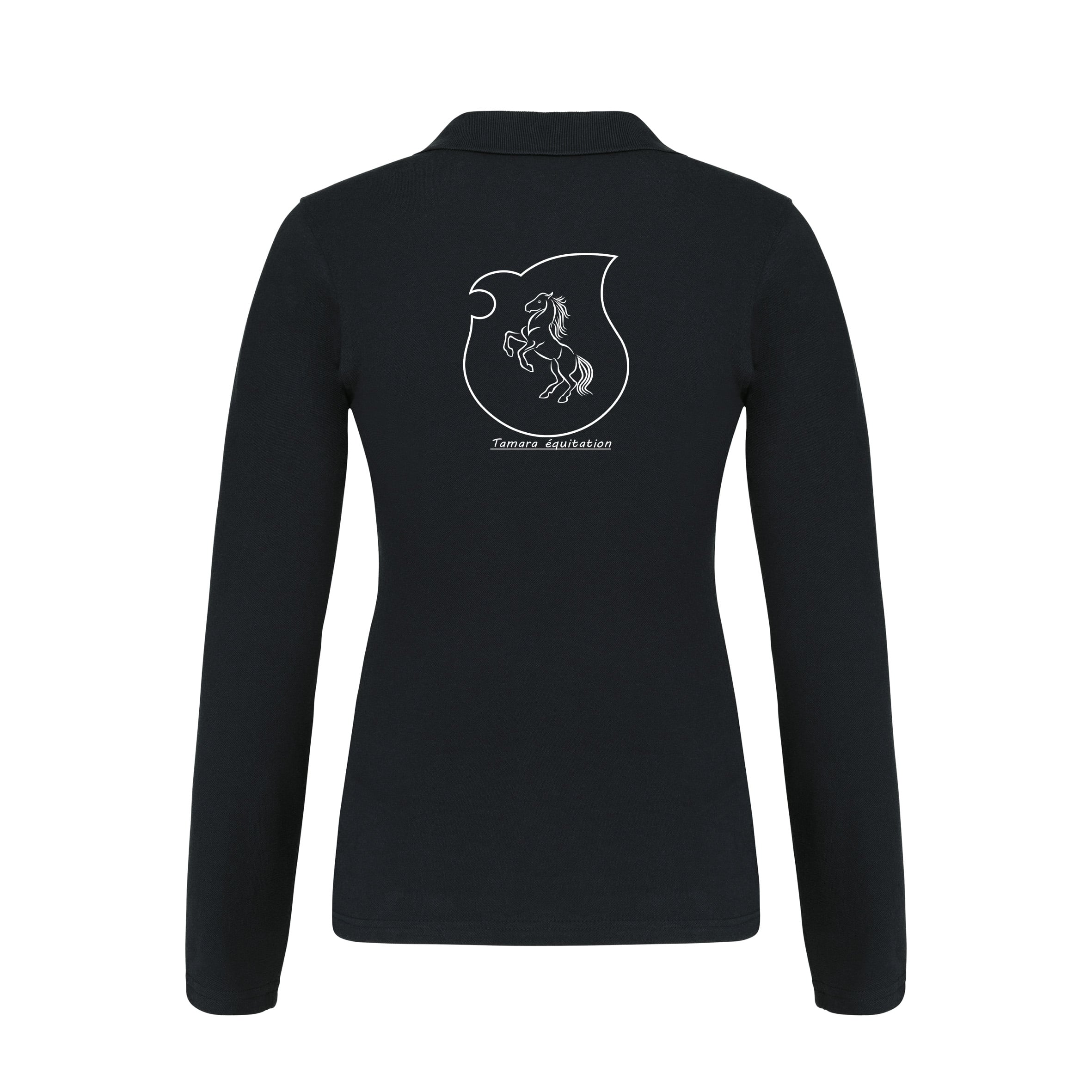 POLO MANCHE LONGUE BASIC+ (ENFANT) – Tamara equitation - Noir – K269 – Image 2