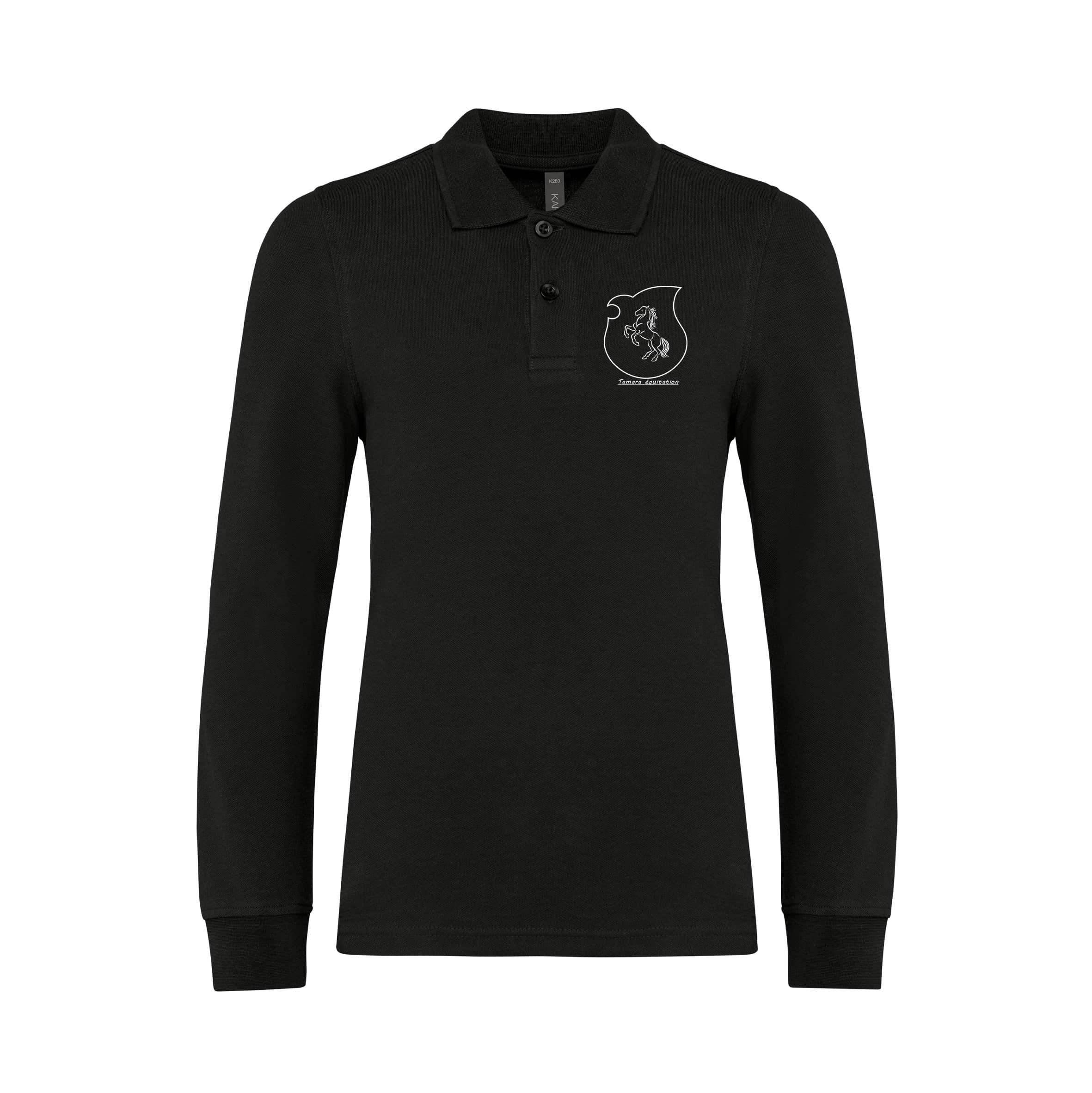 POLO MANCHE LONGUE BASIC+ (ENFANT) – Tamara equitation - Noir – K269