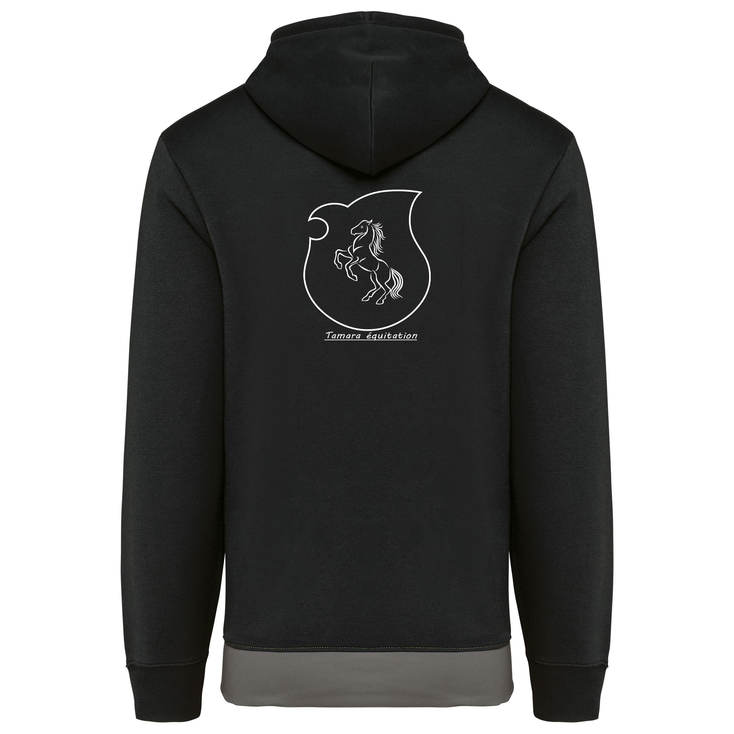 Sweat tricolore à capuche (unisexe) - Tamara equitation - Gris Anthracite/Noir - K4016 – Image 2