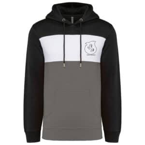 Sweat tricolore à capuche (unisexe) - Tamara equitation - Gris Anthracite/Noir - K4016