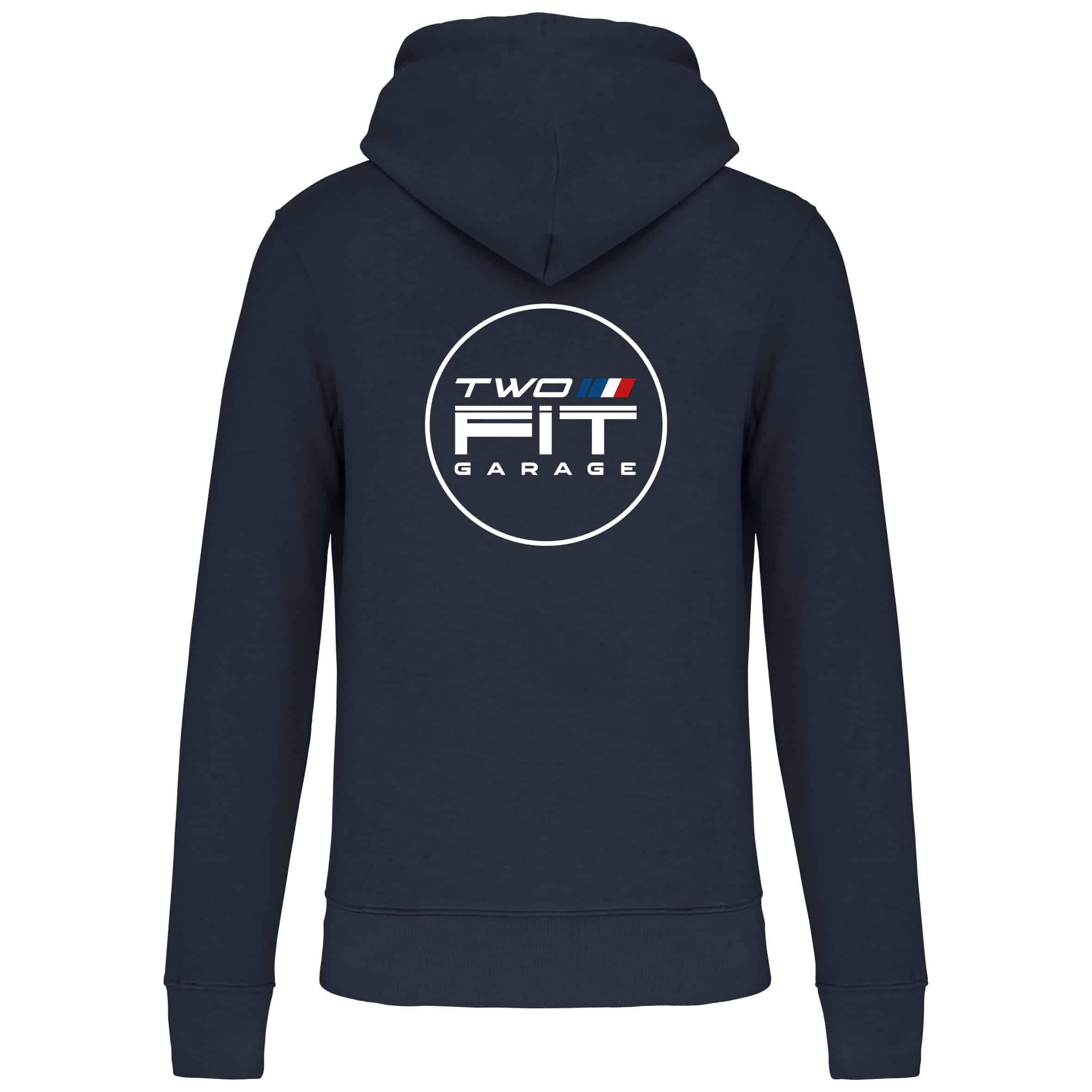 Sweat avec capuche et poche kangourou (enfant) - Two Fit Garage - Navy - K4029 – Image 3