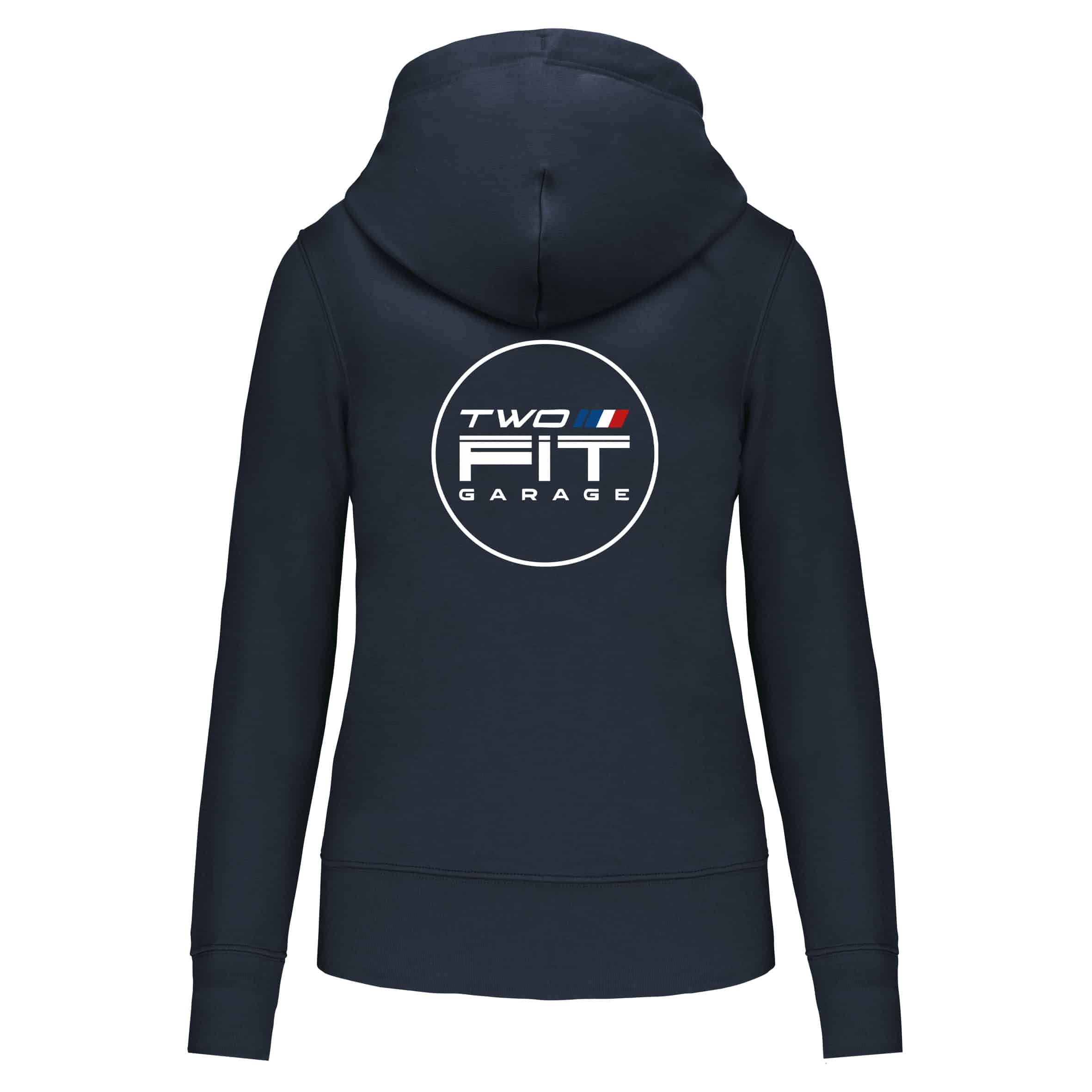 Sweat avec capuche et poche kangourou (femme) - Two Fit Garage - Navy - K4028 – Image 3