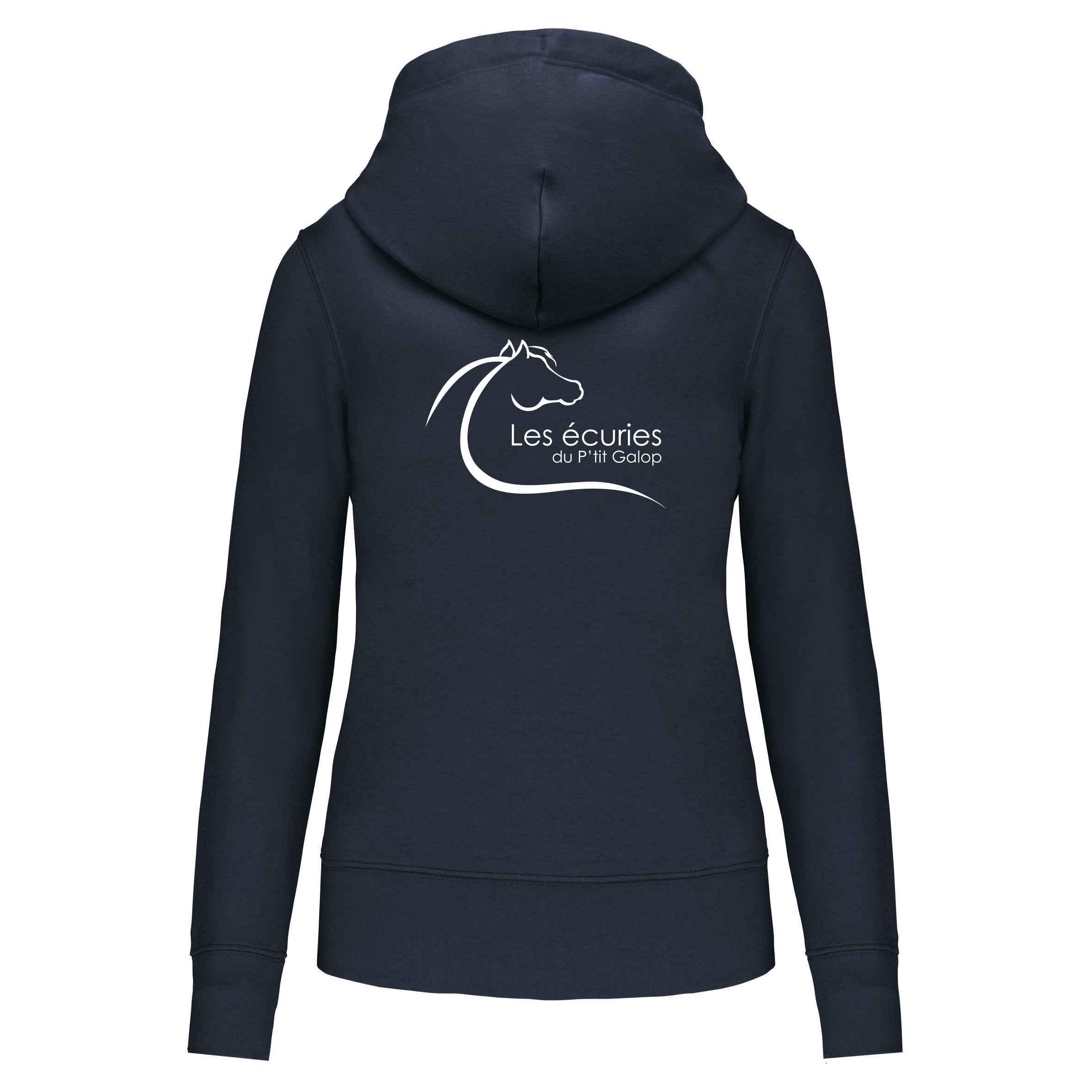 Sweat avec capuche et poche kangourou (femme) - Les Ecuries du P’tit Galop – Navy - K4028 – Image 3