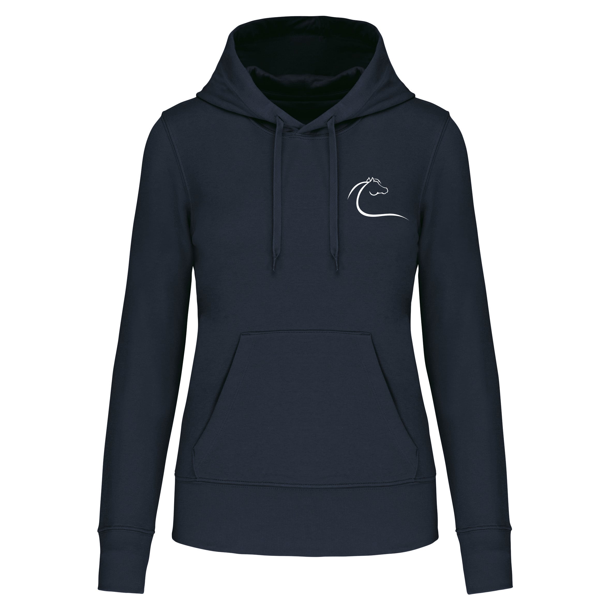 Sweat avec capuche et poche kangourou (femme) - Les Ecuries du P’tit Galop – Navy - K4028