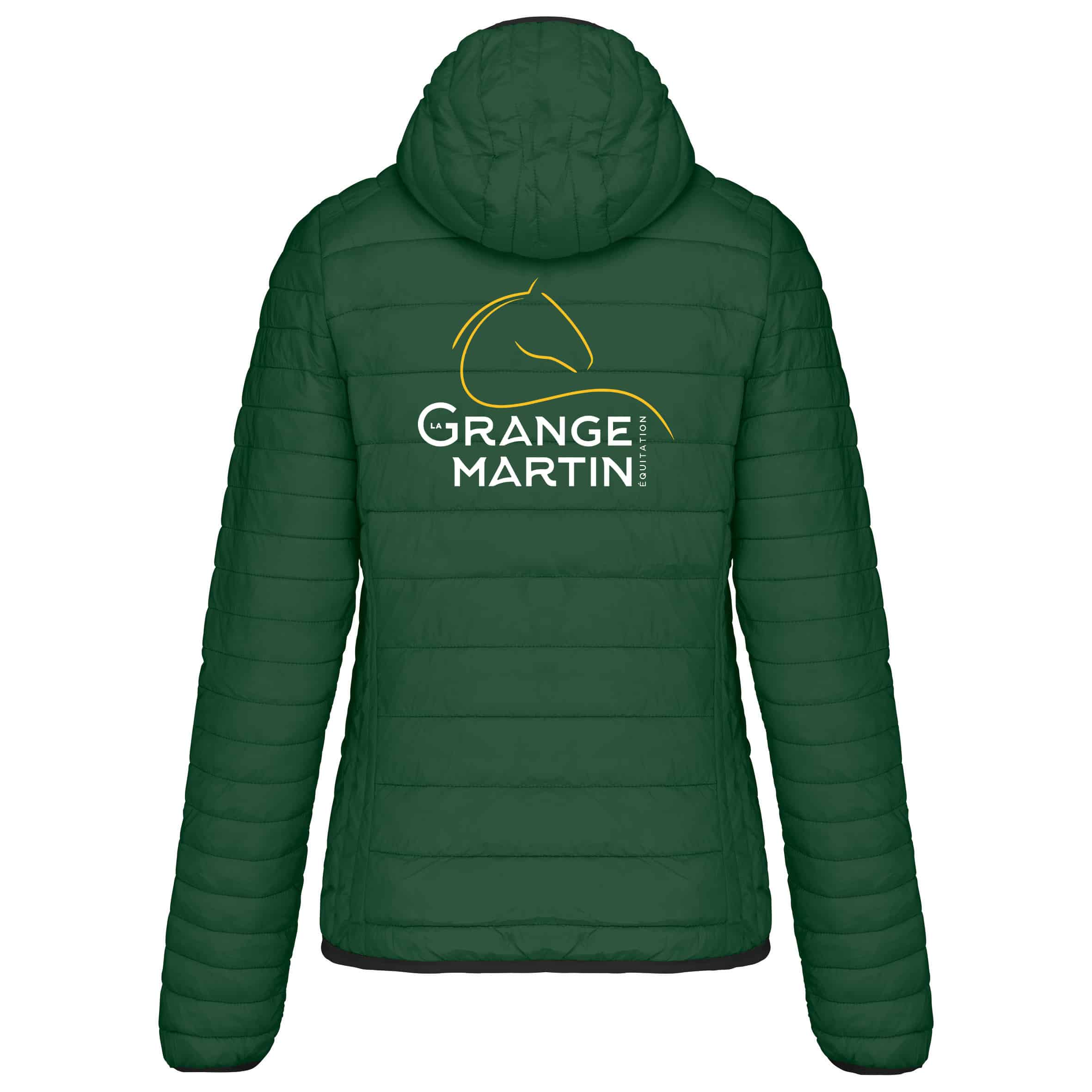 DOUDOUNE AVEC MANCHES ET CAPUCHE (femme) - La Grange Martin - Vert Foret - K6111 – Image 3