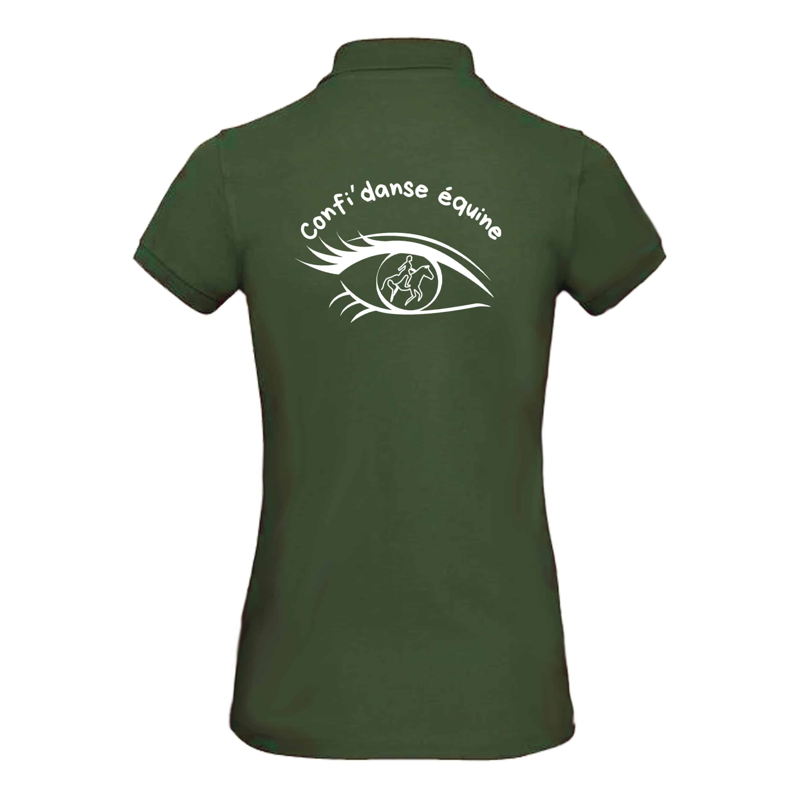 Polo premium (femme) - Confi'Danse Équine - Vert Foret - BCW463 – Image 2
