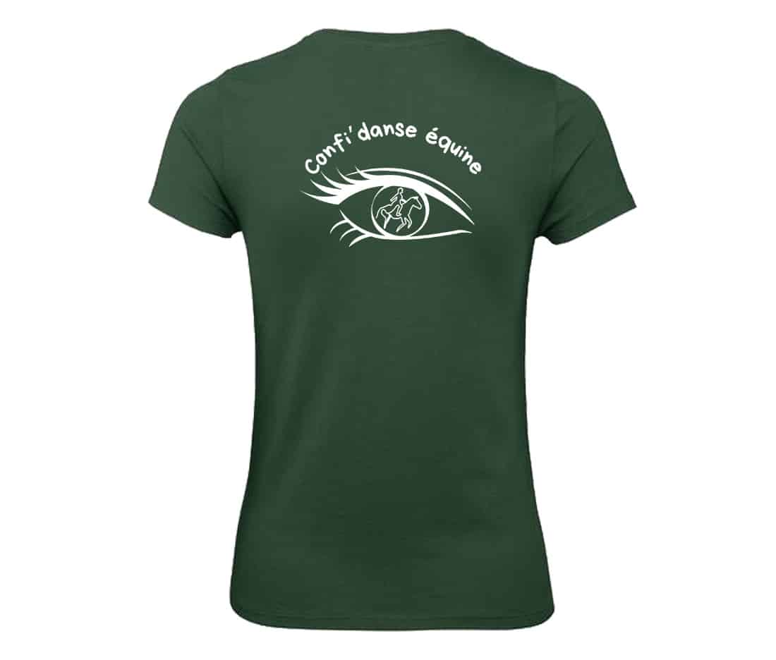 T-SHIRT (femme) - Confi'Danse Équine - Vert Foret - BC04T – Image 3