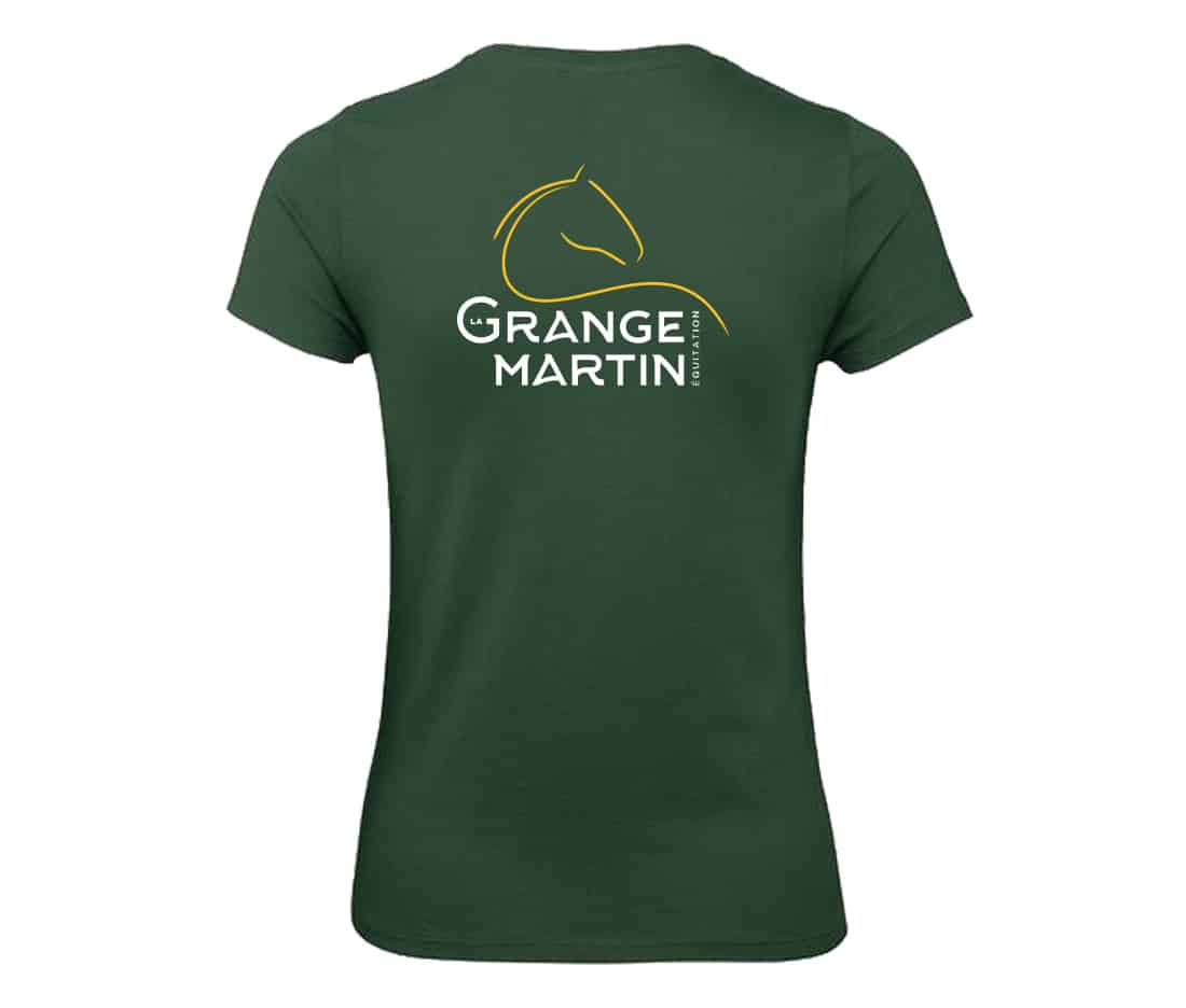 T-SHIRT (femme) - La Grange Martin - Vert Foret - BC04T – Image 3