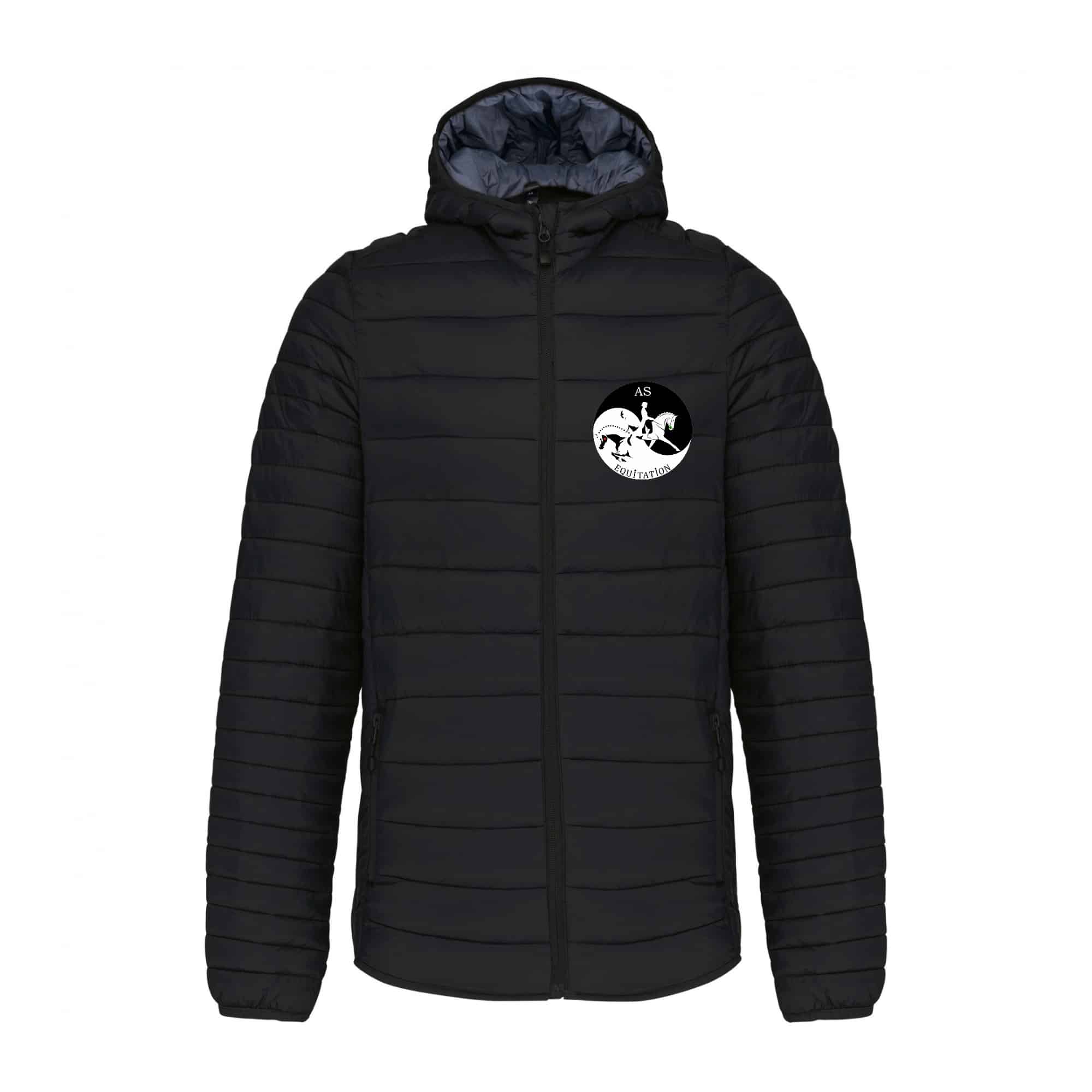 DOUDOUNE AVEC MANCHES ET CAPUCHE (homme) - AS Equitation - Noir - K6110