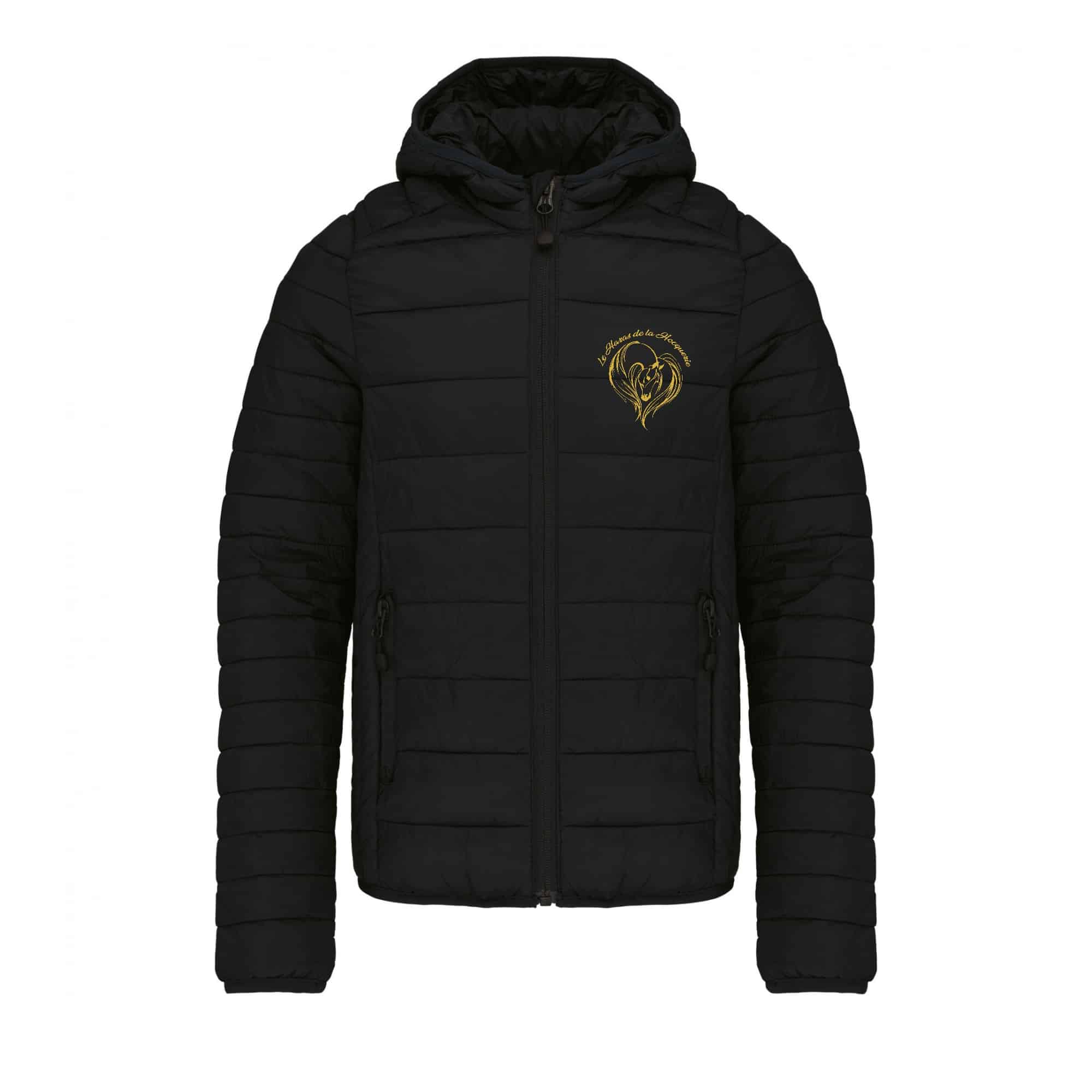 DOUDOUNE AVEC MANCHES ET CAPUCHE (enfant) - Le haras de la Hocquerie – Noir - K6112