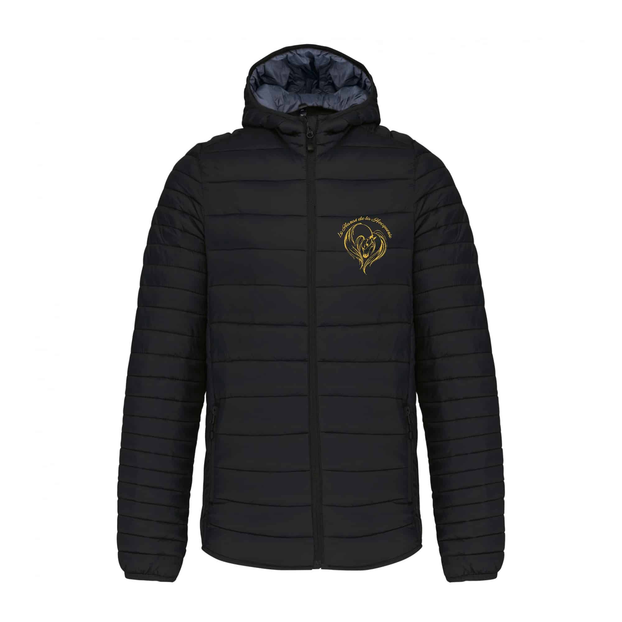 DOUDOUNE AVEC MANCHES ET CAPUCHE (homme) - Le haras de la Hocquerie – Noir - K6110