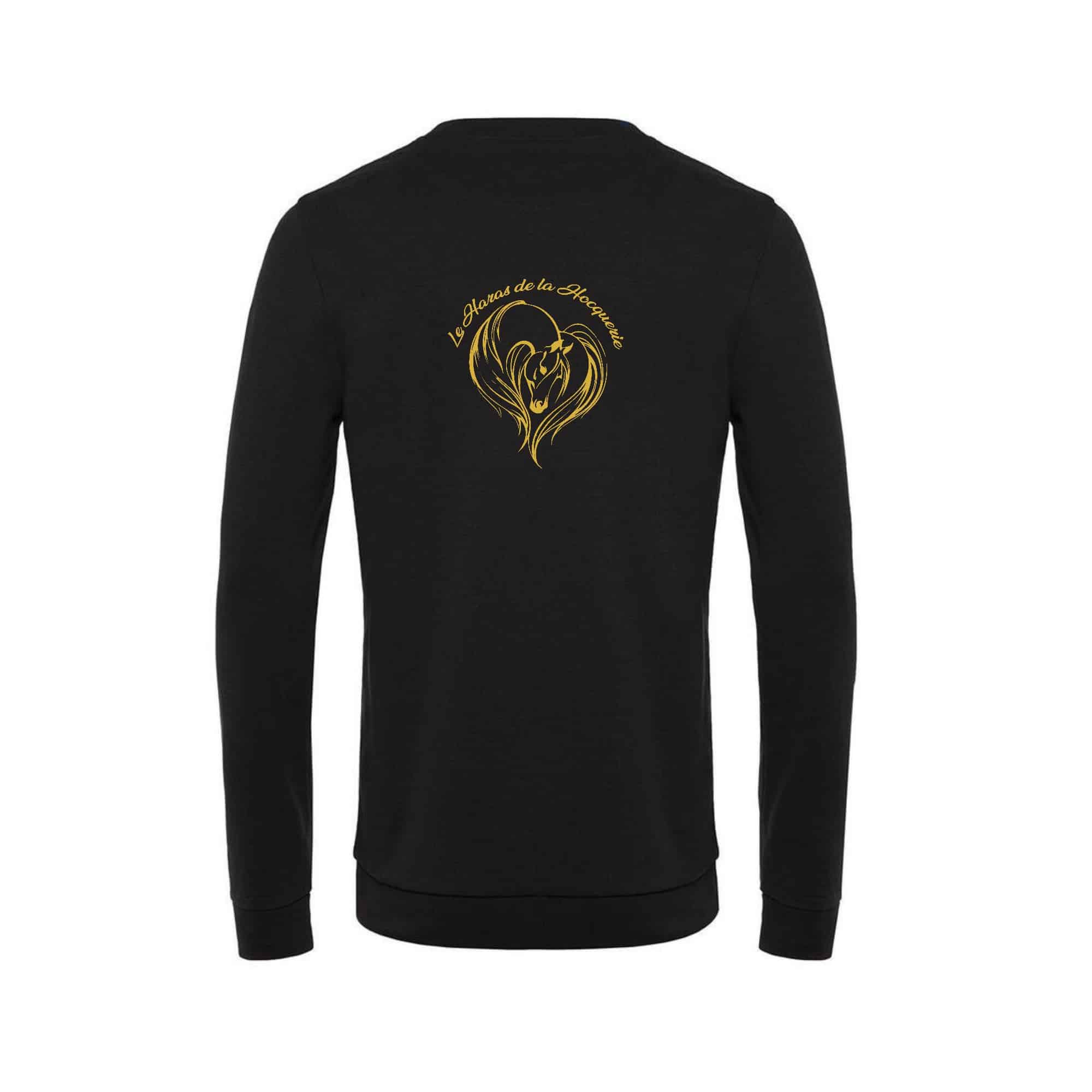 SWEAT COL ROND (femme) - Le haras de la Hocquerie – Noir - BCW01Q – Image 3