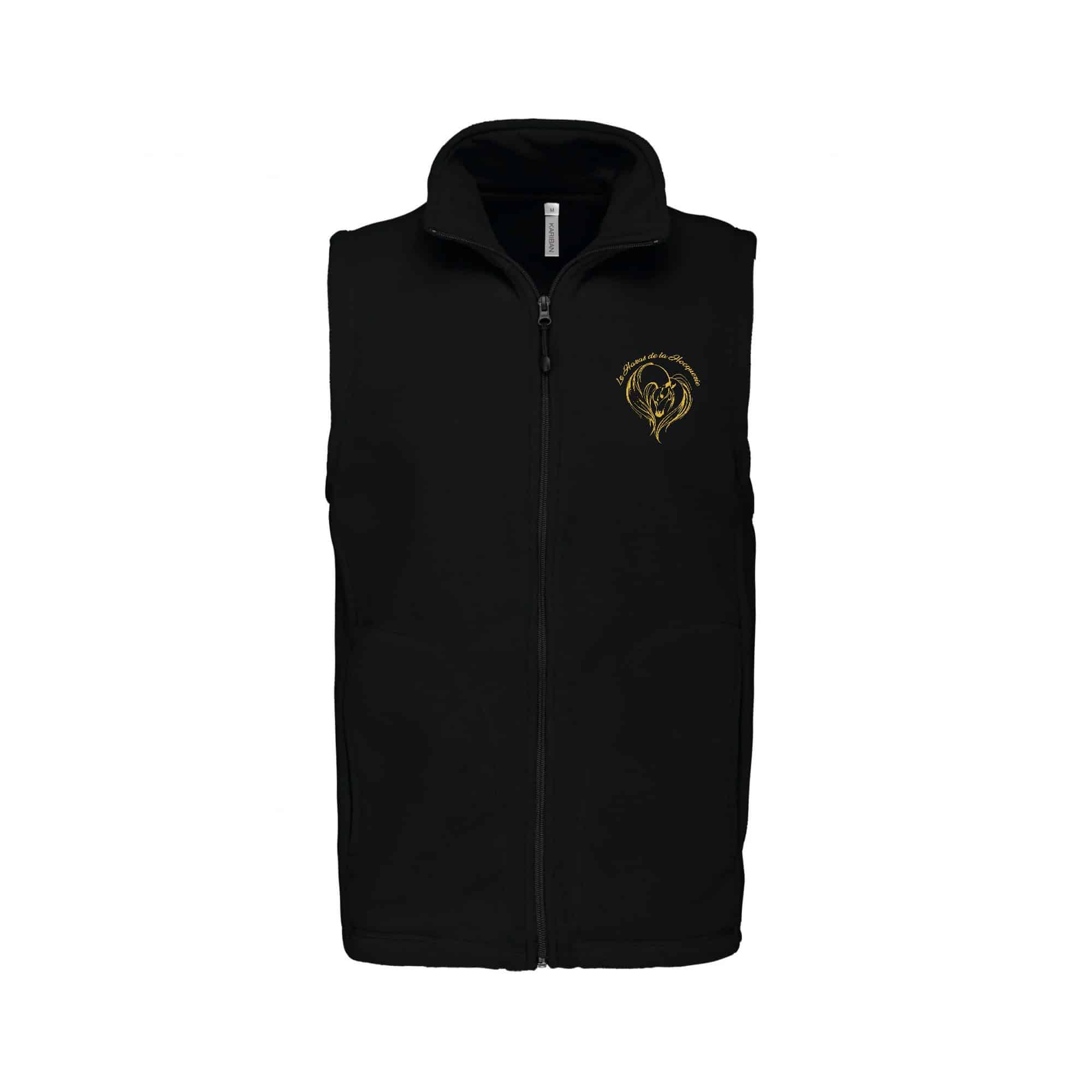 Veste micropolaire zippée sans manches (Homme) – Le haras de la Hocquerie – Noir – K913