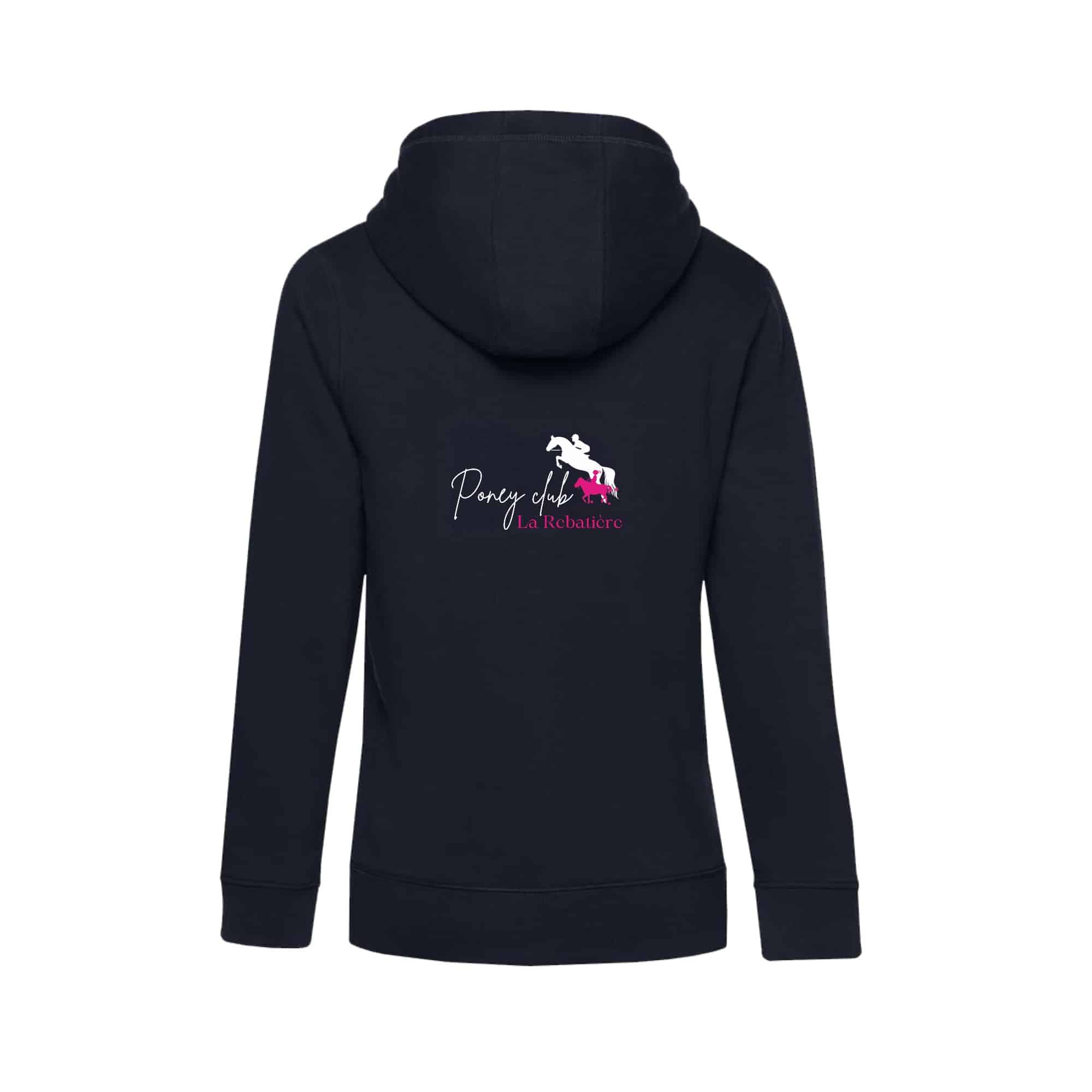 SWEAT ZIPPÉ (femme) - Poney club la Rebatière – Navy - BCW03Q – Image 3