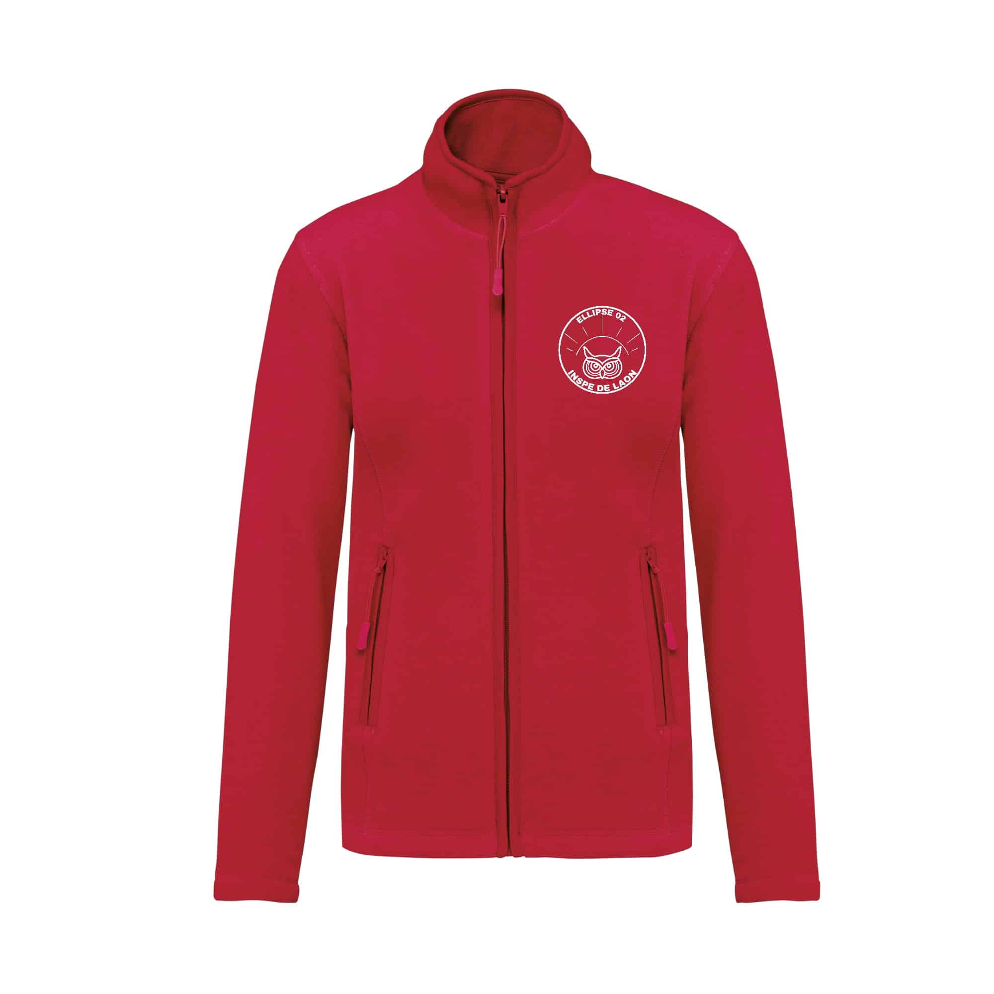 SWEAT ZIPPE SANS CAPUCHE (femme) - Ellipse 02 - Rouge - SC366