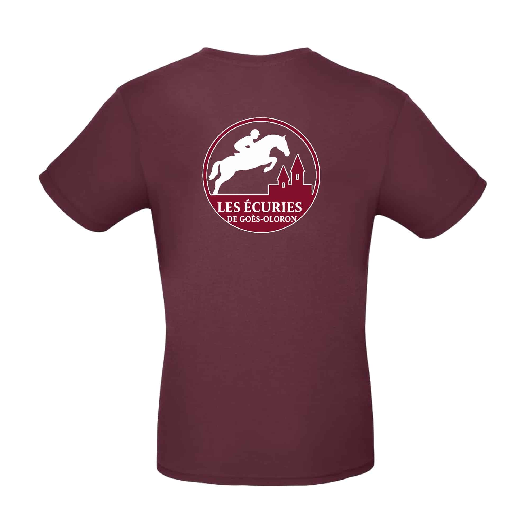 T-SHIRT (homme) - Les Écuries de Goes Oloron - Bordeaux - BC03T – Image 3