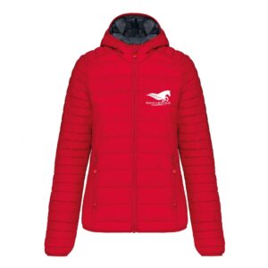 DOUDOUNE AVEC MANCHES ET CAPUCHE (femme) -Écurie de la Petite Vallée - Rouge - K6111