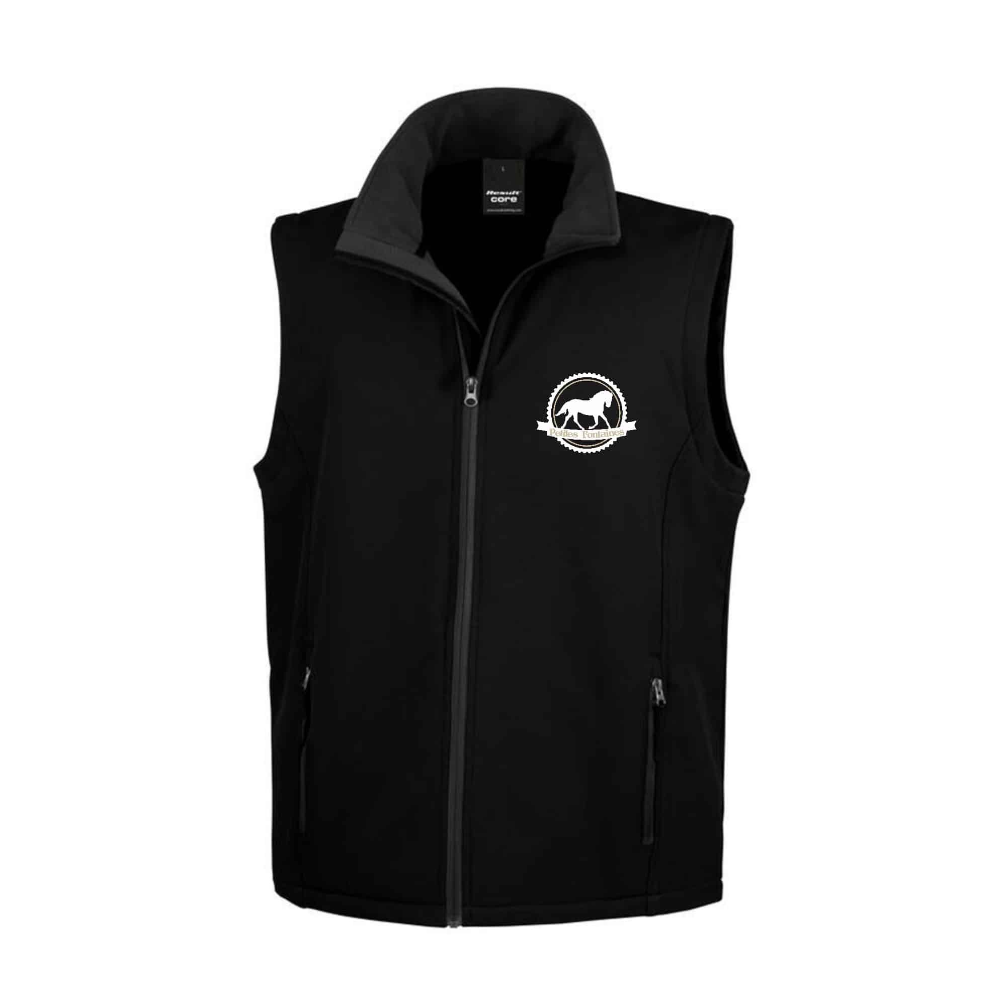 SOFTSHELL SANS MANCHE (homme) – Écurie des petites fontaines - Noir - RS232