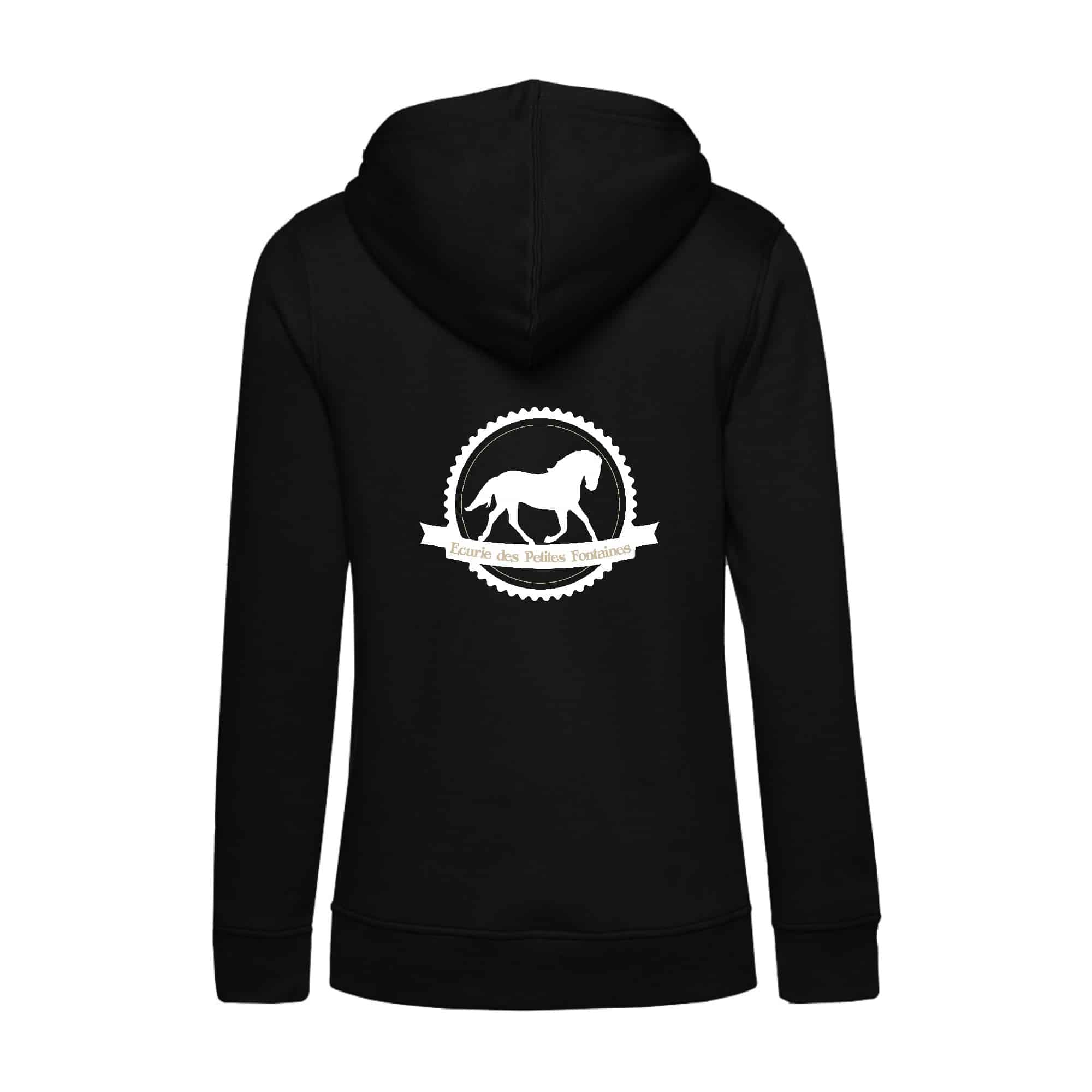 SWEAT A CAPUCHE (femme) – Écurie des petites fontaines - Noir - BCW34B – Image 3