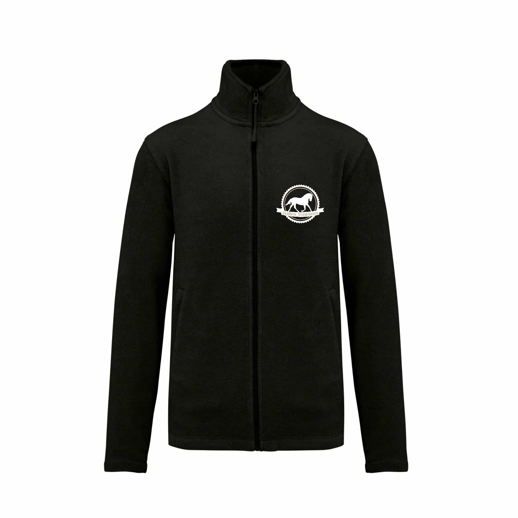 Veste micropolaire zippée (enfant) – Écurie des petites fontaines - Noir – K920
