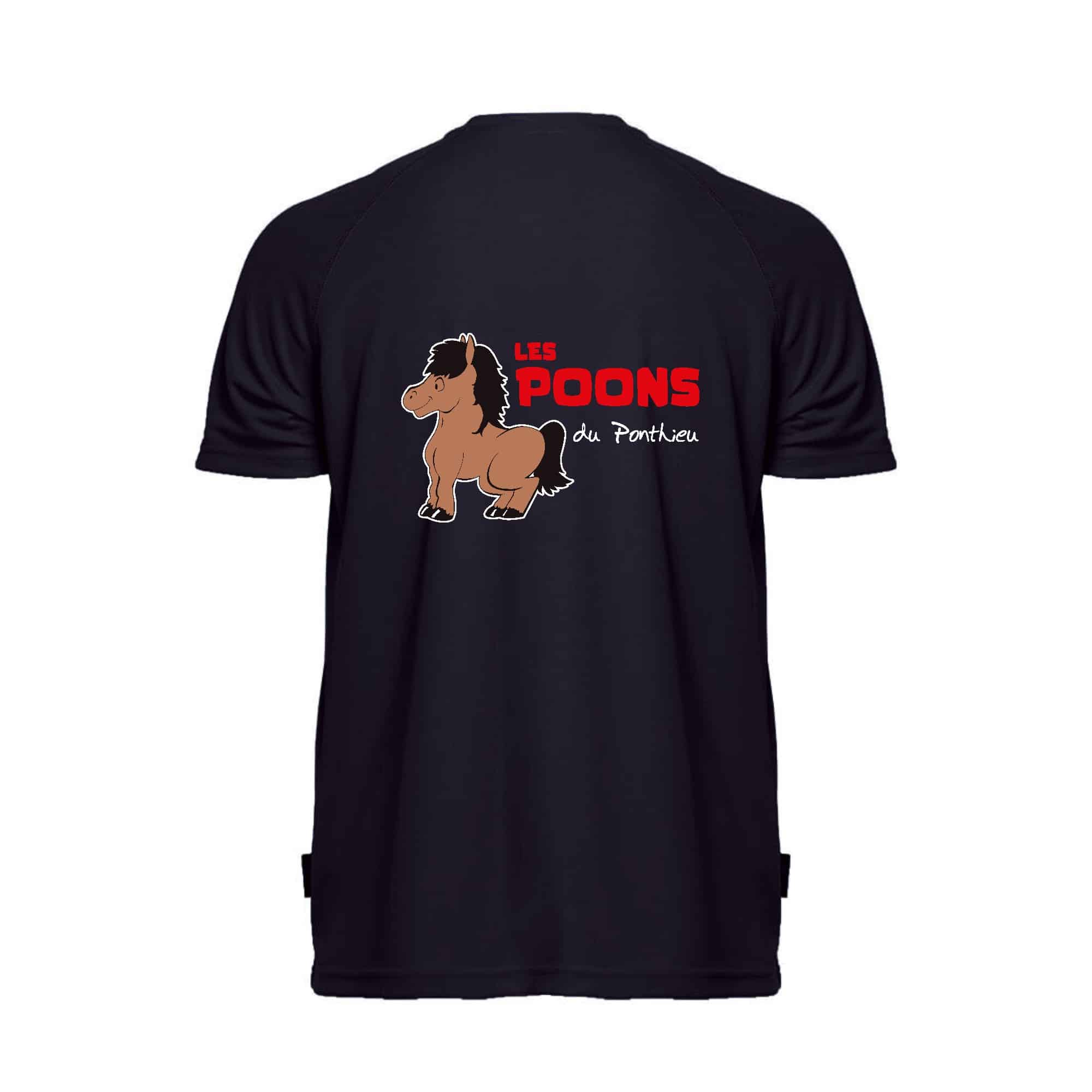 T-Shirt respirant (homme) - les poons du ponthieu - Navy - PK140 – Image 3