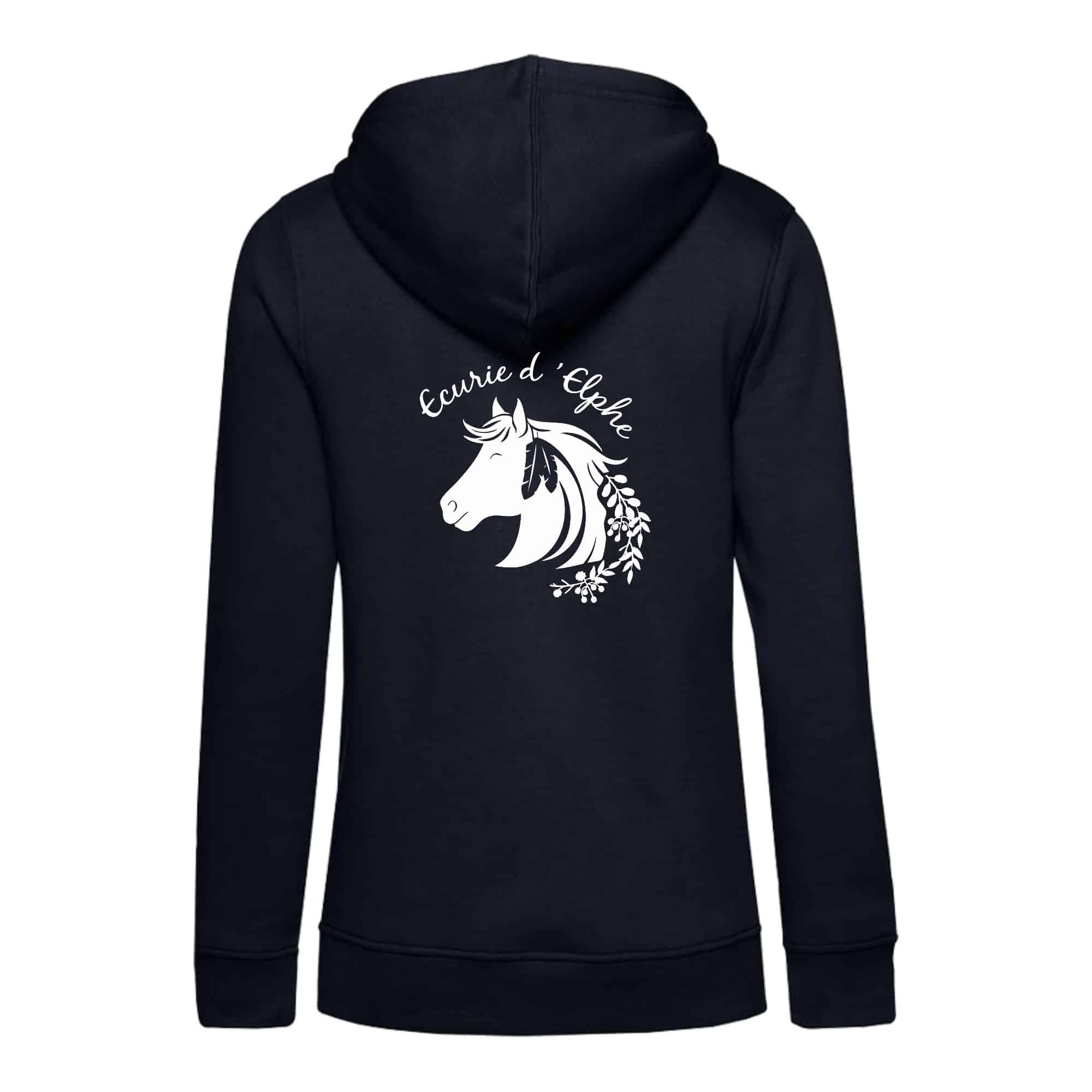 SWEAT A CAPUCHE (femme) – Ecurie – Elevage d’Elphe – Navy - BCW34B – Image 3