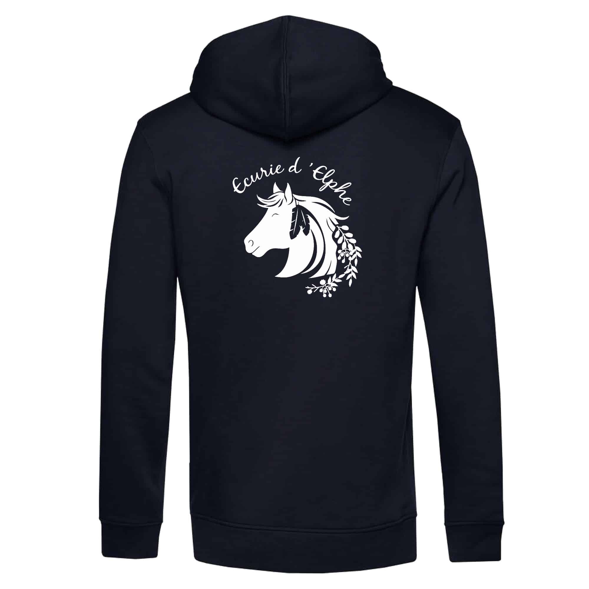 SWEAT A CAPUCHE (homme) - Ecurie – Elevage d’Elphe – Navy - BCU33B – Image 3