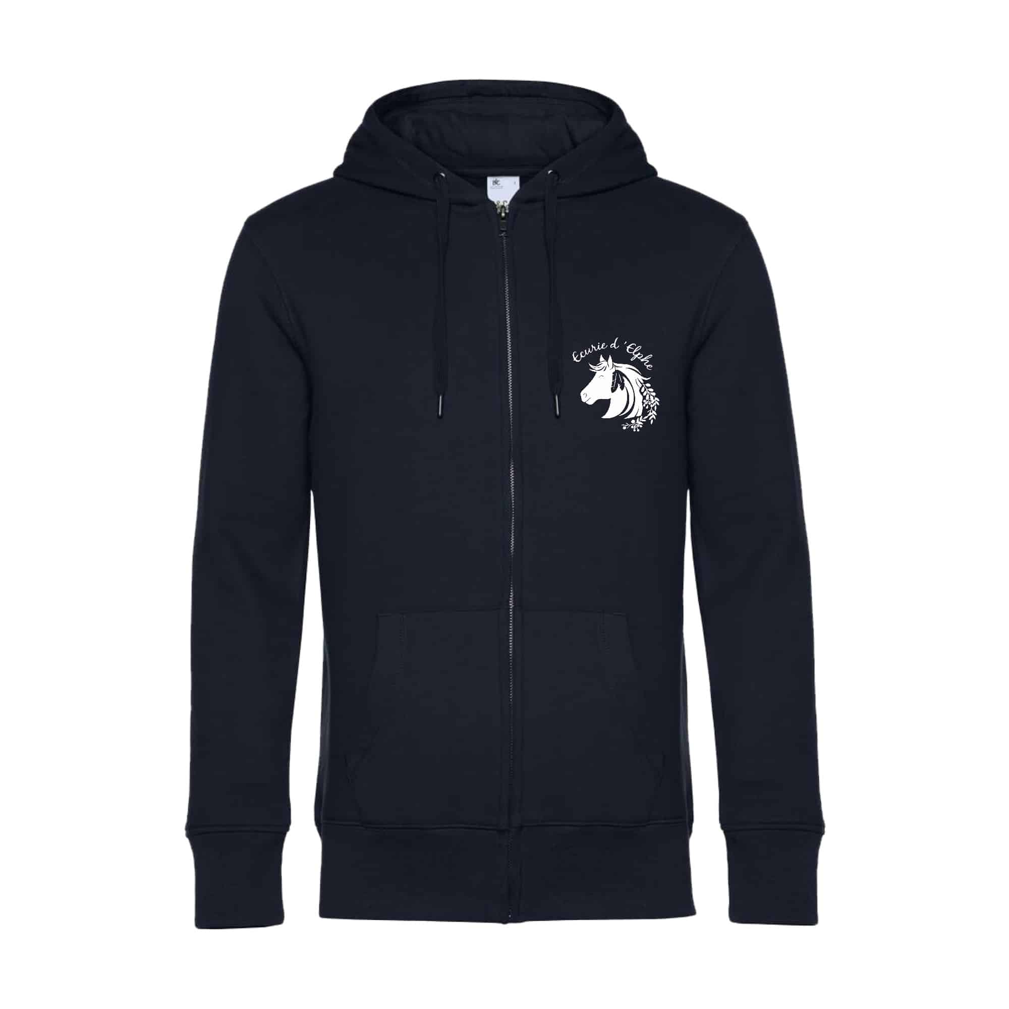 SWEAT ZIPPÉ (Homme) - Ecurie – Elevage d’Elphe – Navy - BCU03K