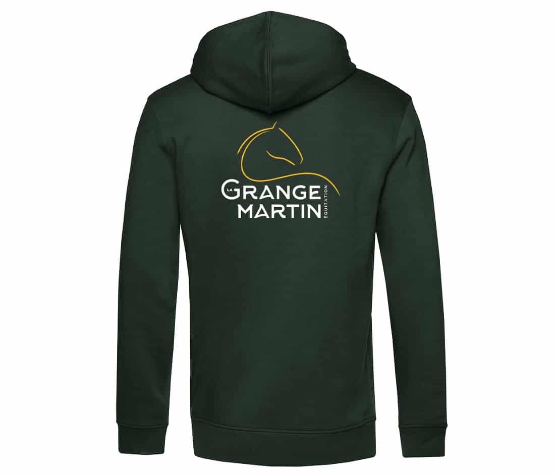 SWEAT A CAPUCHE (homme) - La Grange Martin - Vert Foret - BCU33B – Image 3