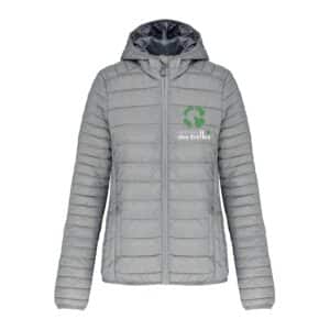 DOUDOUNE AVEC MANCHES ET CAPUCHE (femme) - Les Ecuries des Trèfles - Gris chiné - K6111