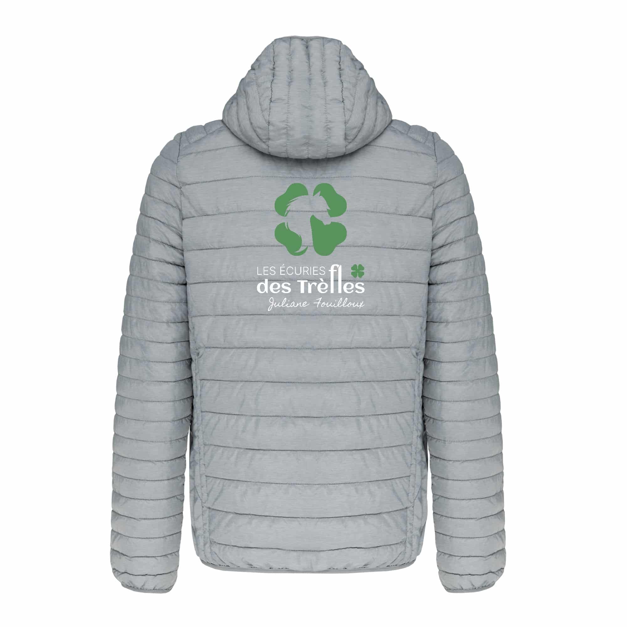 DOUDOUNE AVEC MANCHES ET CAPUCHE (homme) - Les Ecuries des Trèfles - Gris chiné - K6110 – Image 3