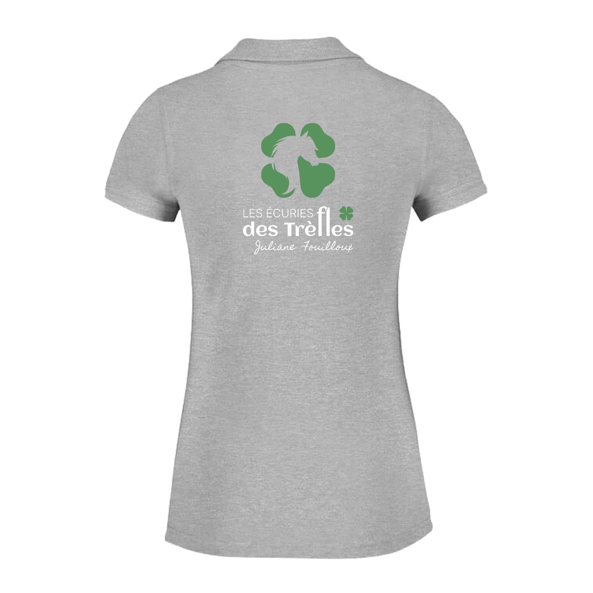 POLO (femme) - Les Ecuries des Trèfles - Gris chiné - BCI1F – Image 3