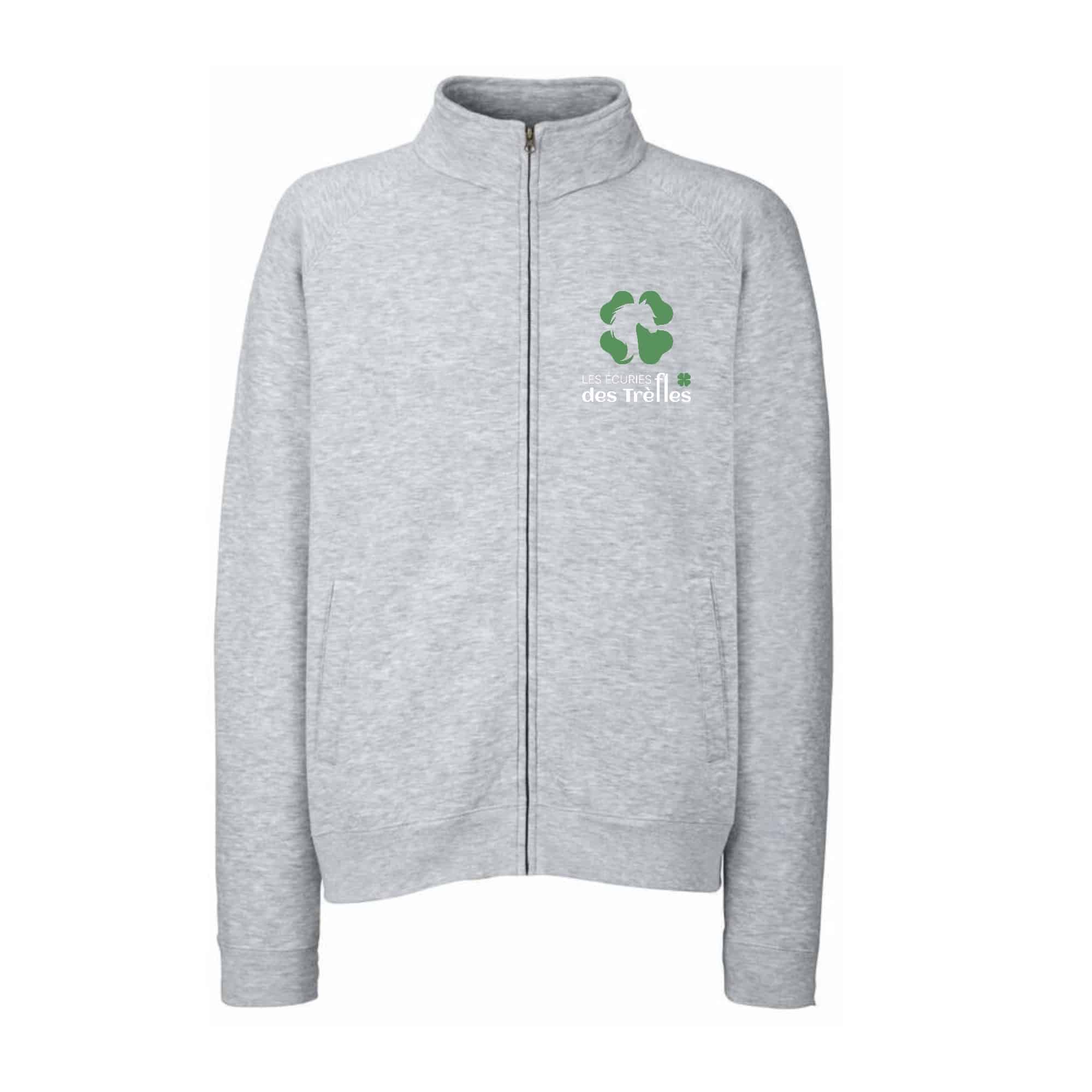 SWEAT ZIPPE SANS CAPUCHE (femme) - Les Ecuries des Trèfles - Noir - SC366