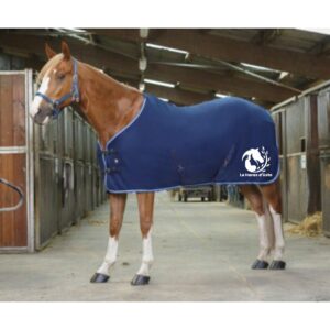 Chemise polaire Riding World (avec attaches) - Le Haras d'Usta - Marine/Bleu Ciel - 400637