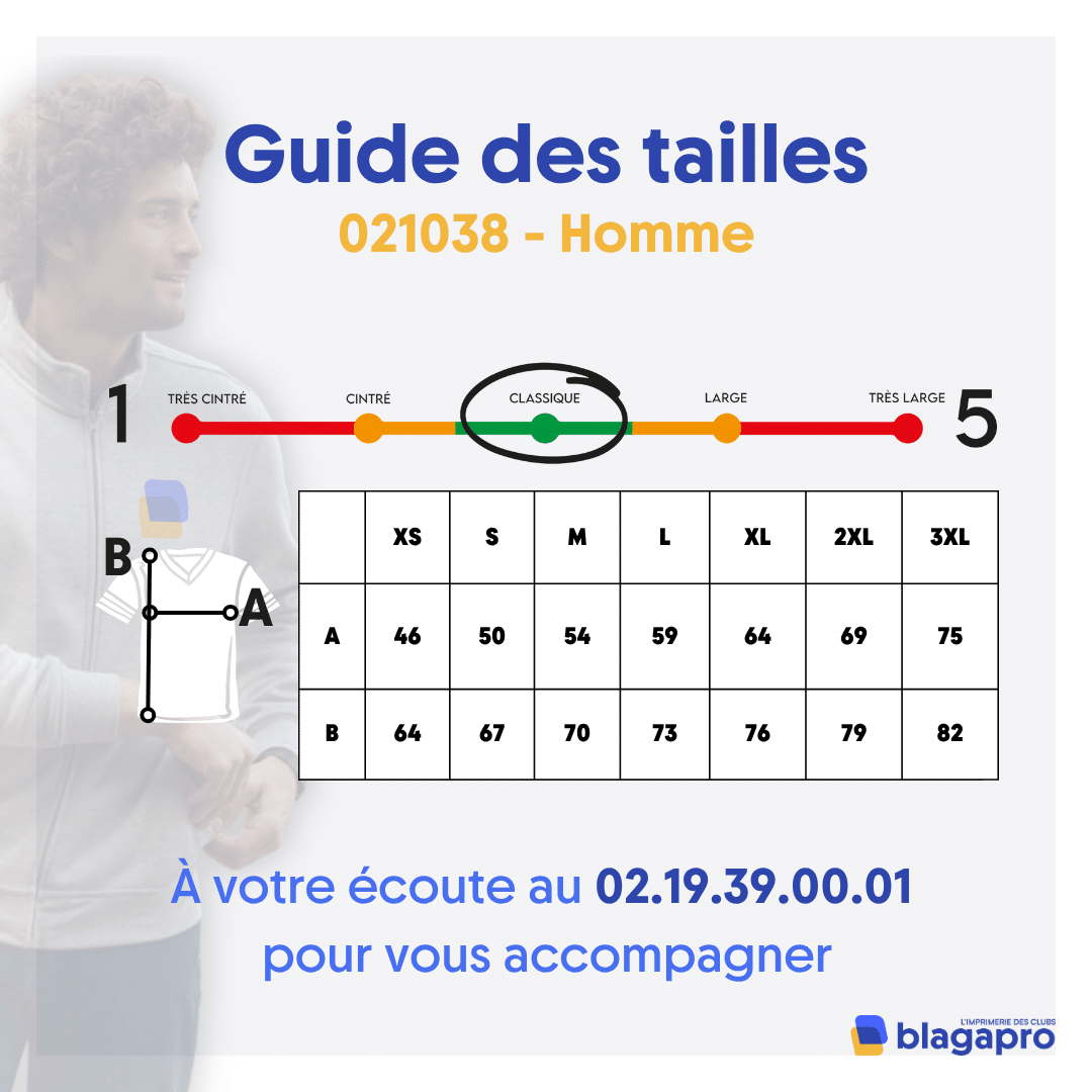 Sweat zippé sans capuche (homme) - 021038 – Image 2