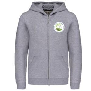 SWEAT ZIPPÉ (enfant) - L’Ecrin du Cheval - Gris chiné - K455