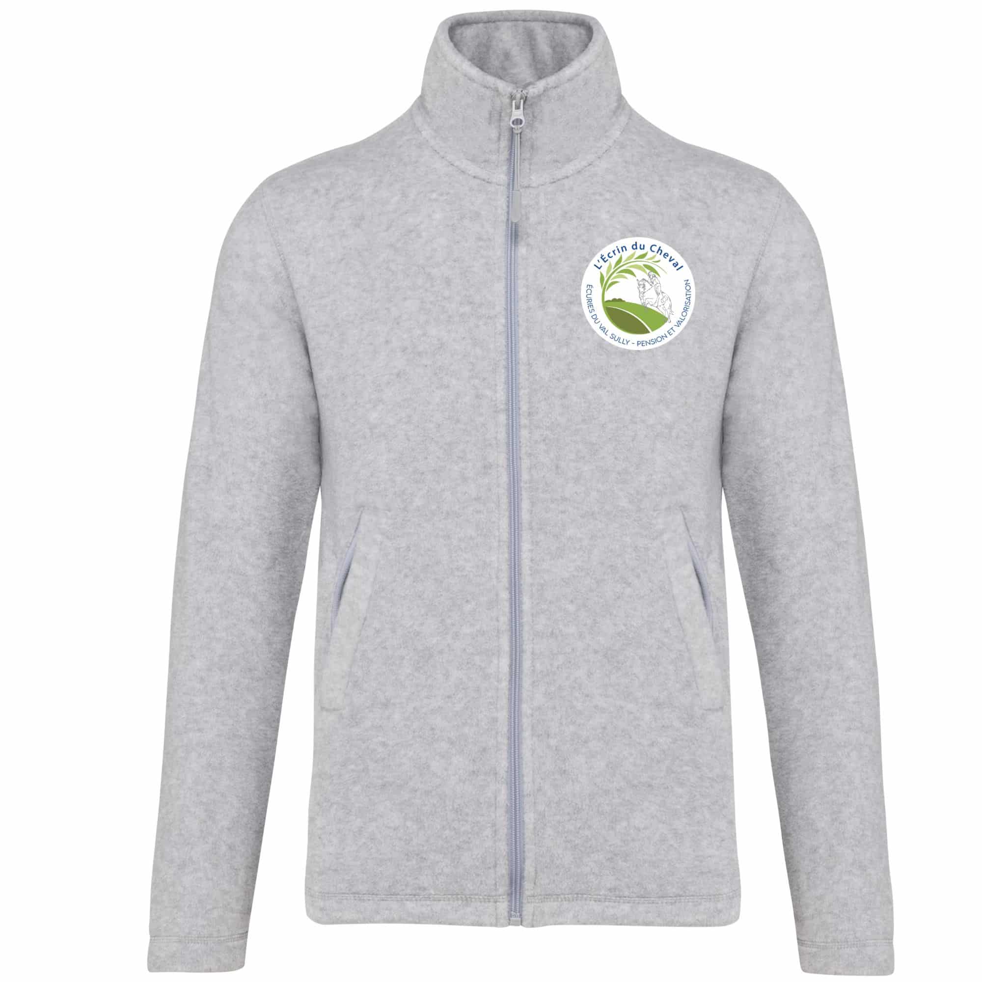 Veste micropolaire zippée (enfant) – L’Ecrin du Cheval - Gris chiné – K920