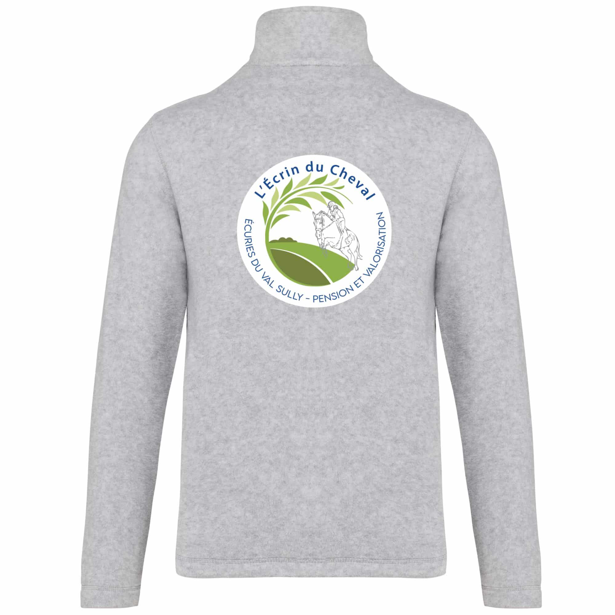 Veste micropolaire zippée (enfant) – L’Ecrin du Cheval - Gris chiné – K920 – Image 3